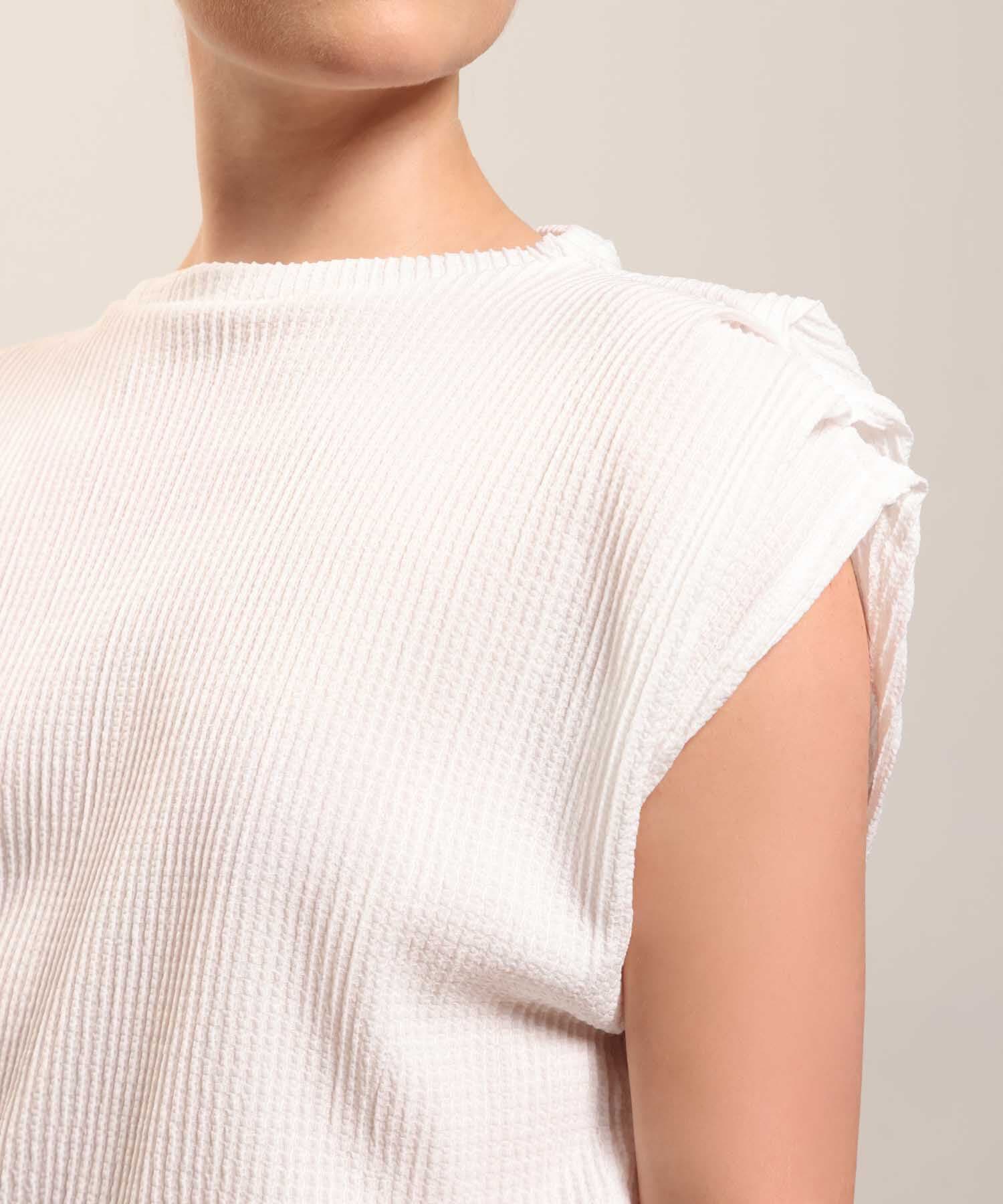 Camiseta Guayacán Texturizado blanco para mujer, vista 3