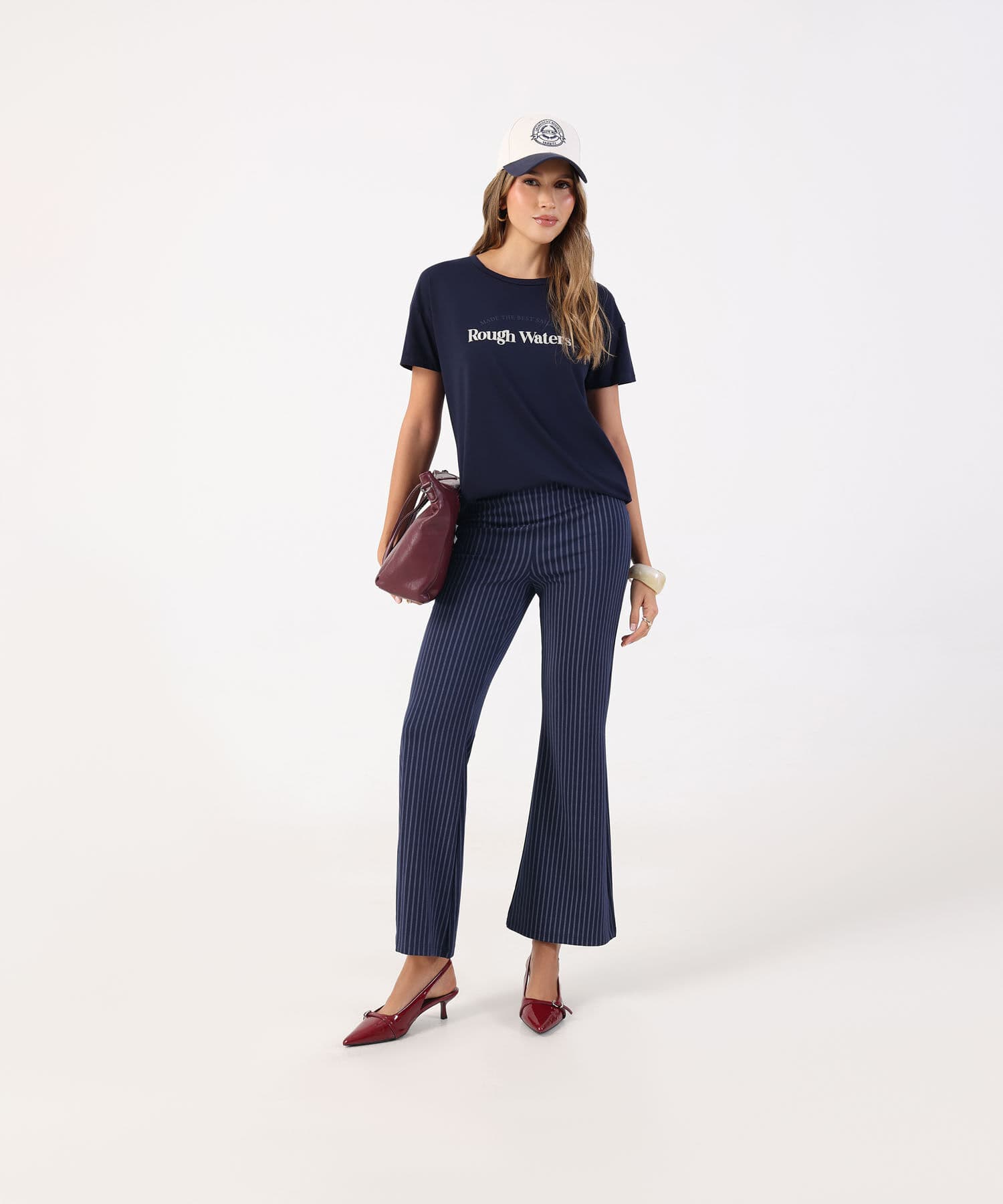 Camiseta Brisa Relajado azul marino para mujer, vista 2