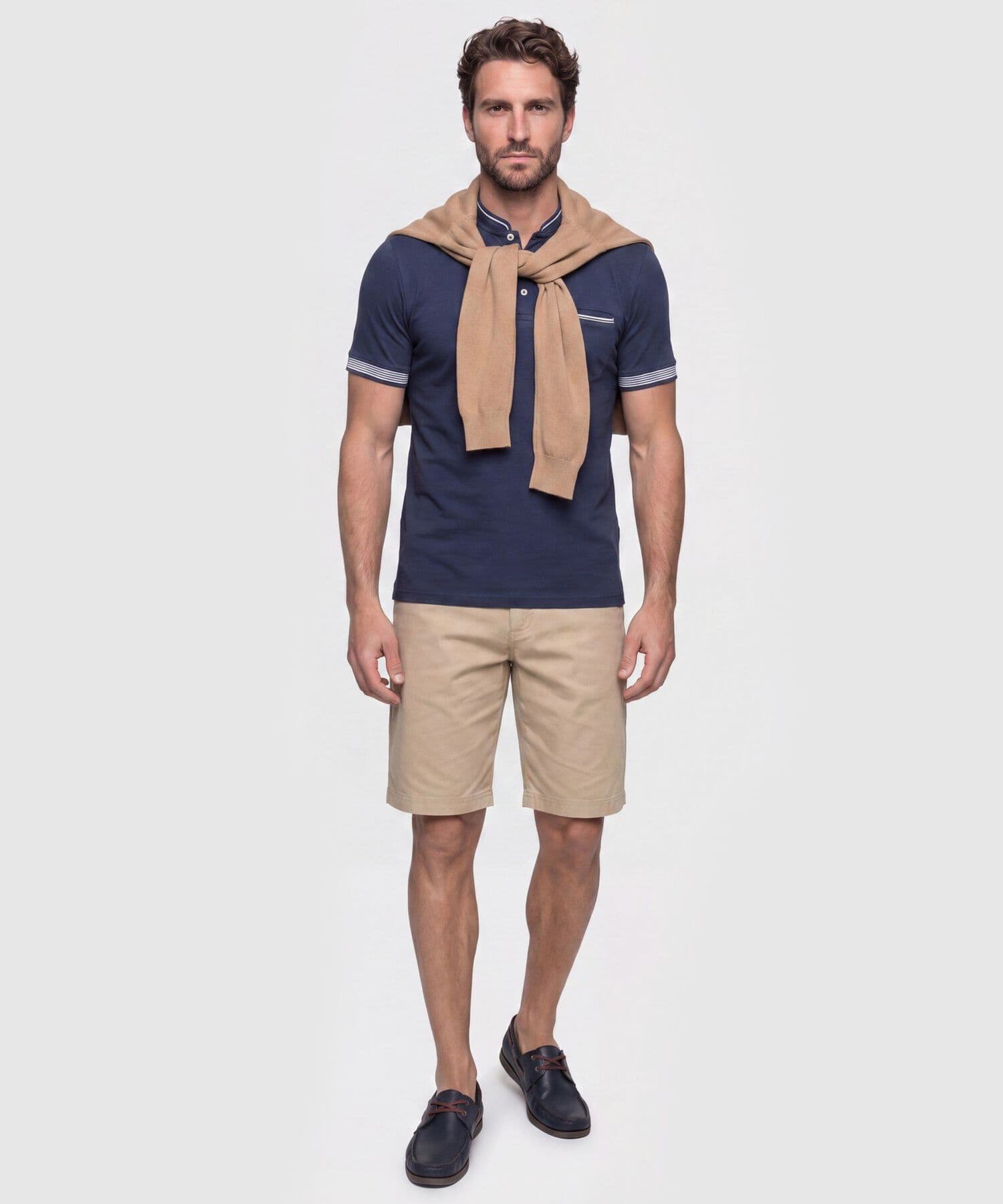 Polo Violeta Relajado azul marino para hombre, vista 2