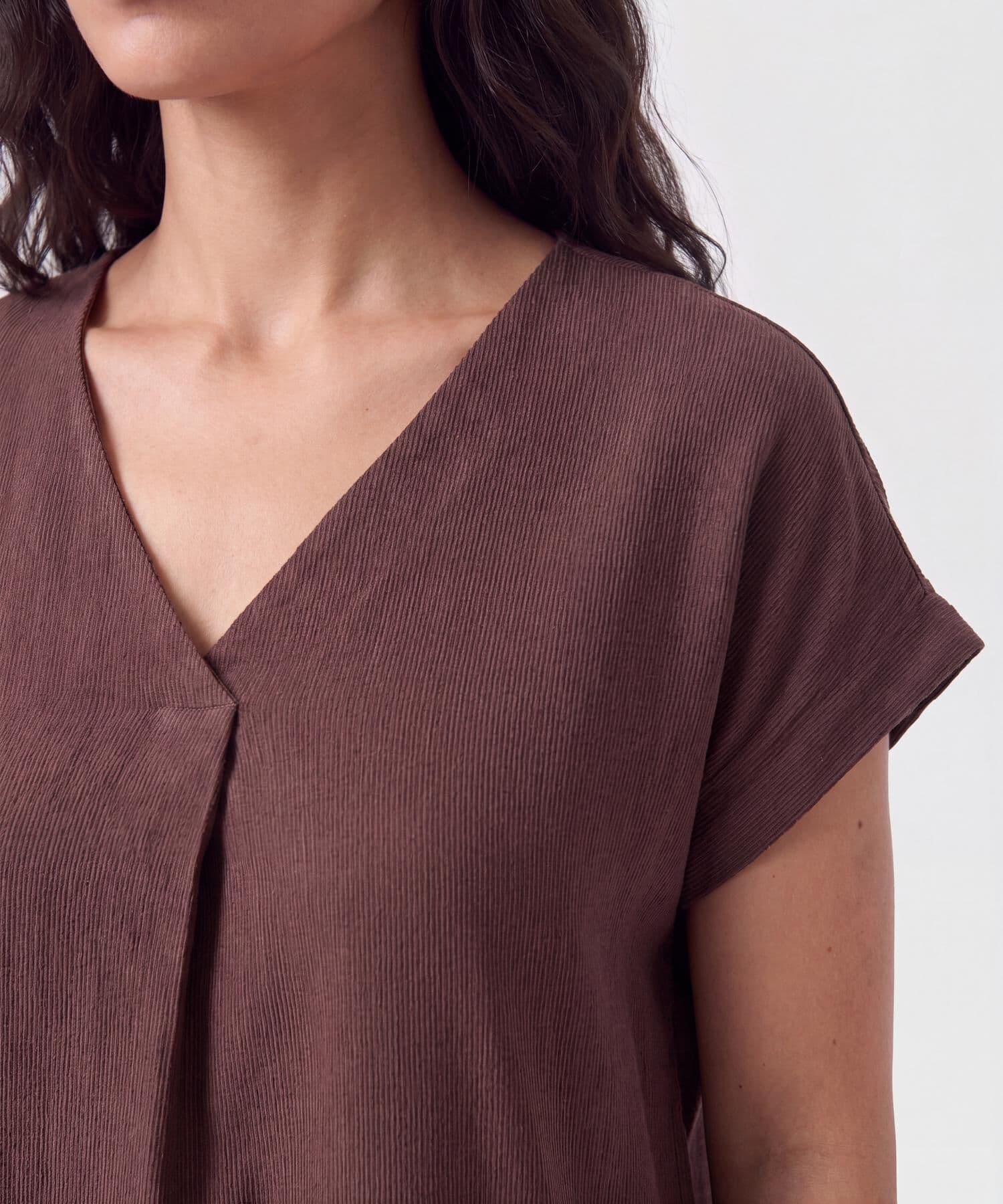 Blusa Oliva Sastre café para mujer, vista 3