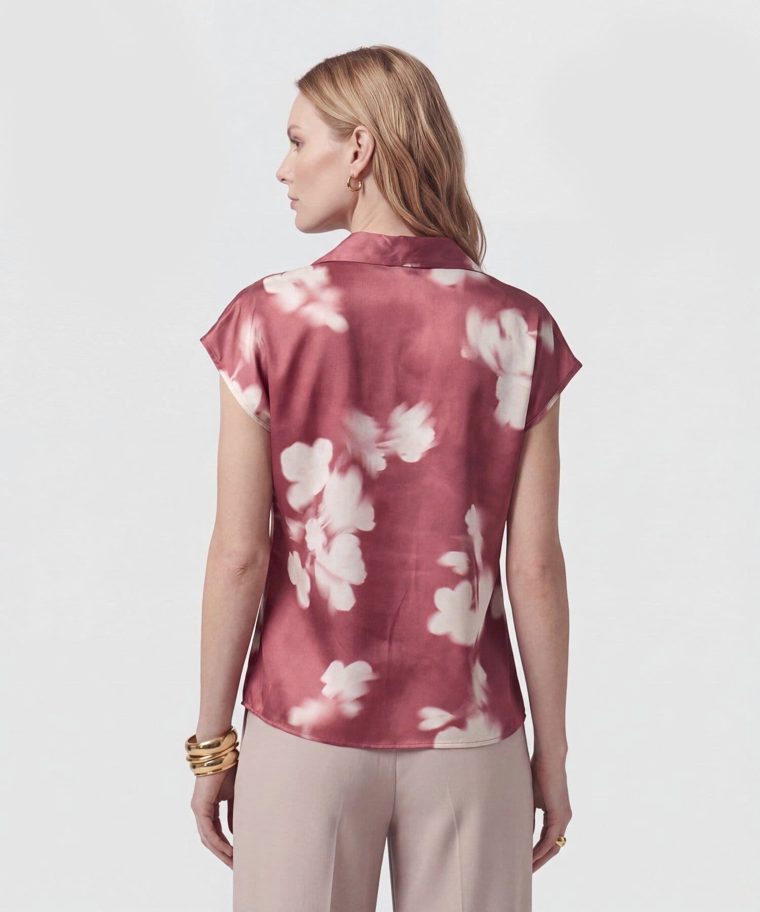 Blusa Niebla Texturizado mostaza para mujer, vista 4