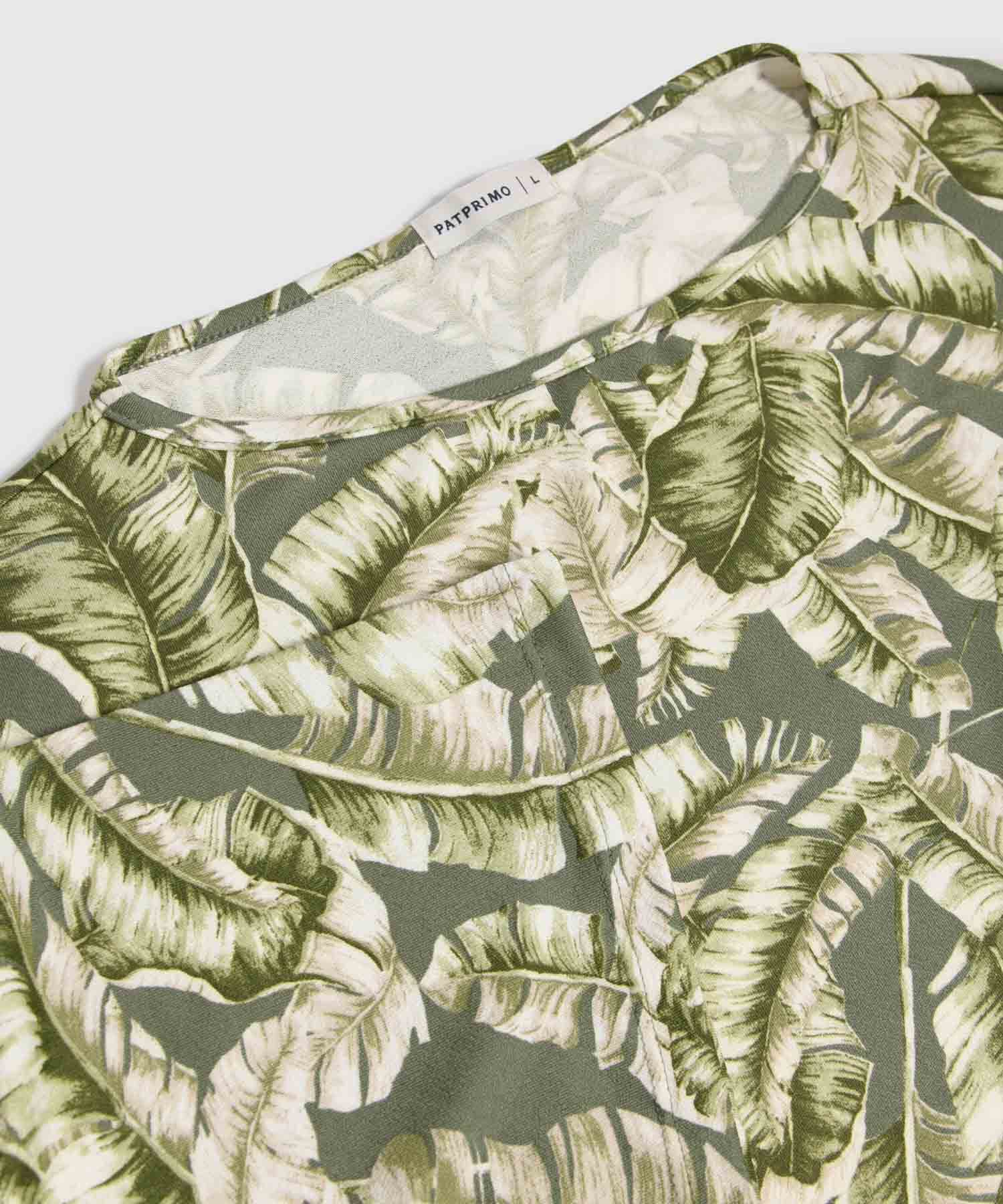 Blusa Flora Relajado verde oliva para mujer, vista 2