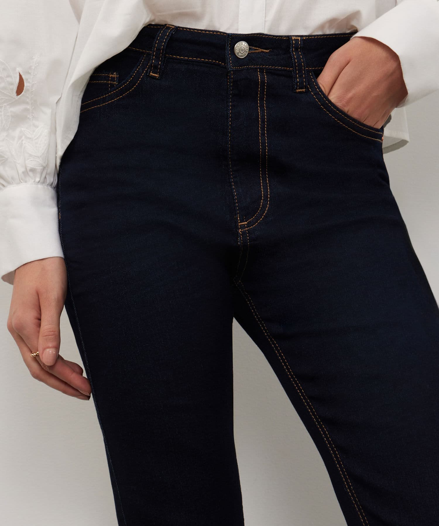 Jean Dorada Ligero azul marino para mujer, vista 4