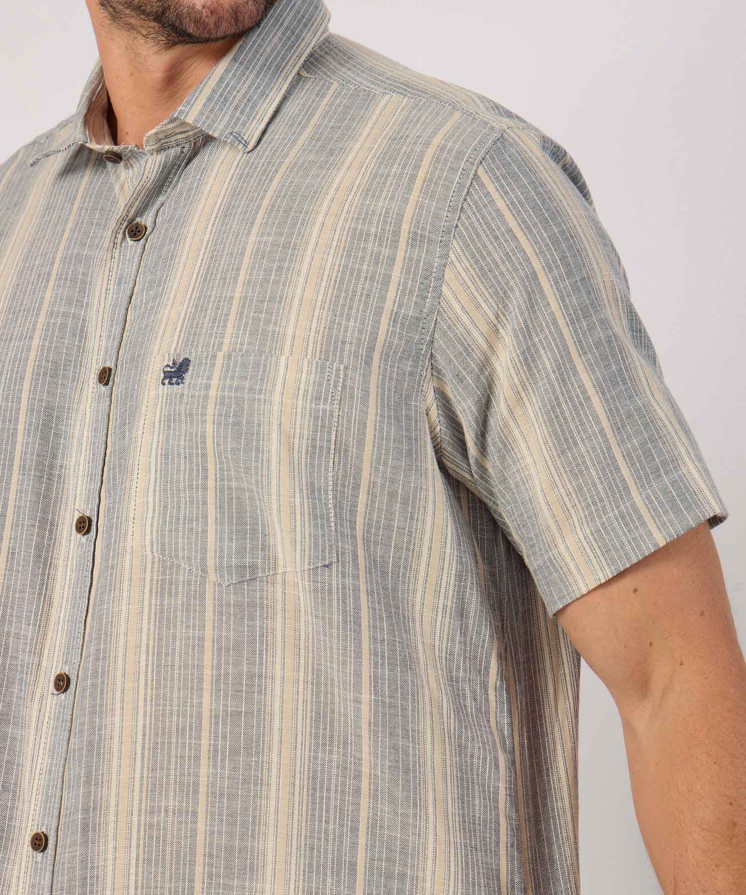 Camisa Valle Natural azul marino para hombre, vista 3