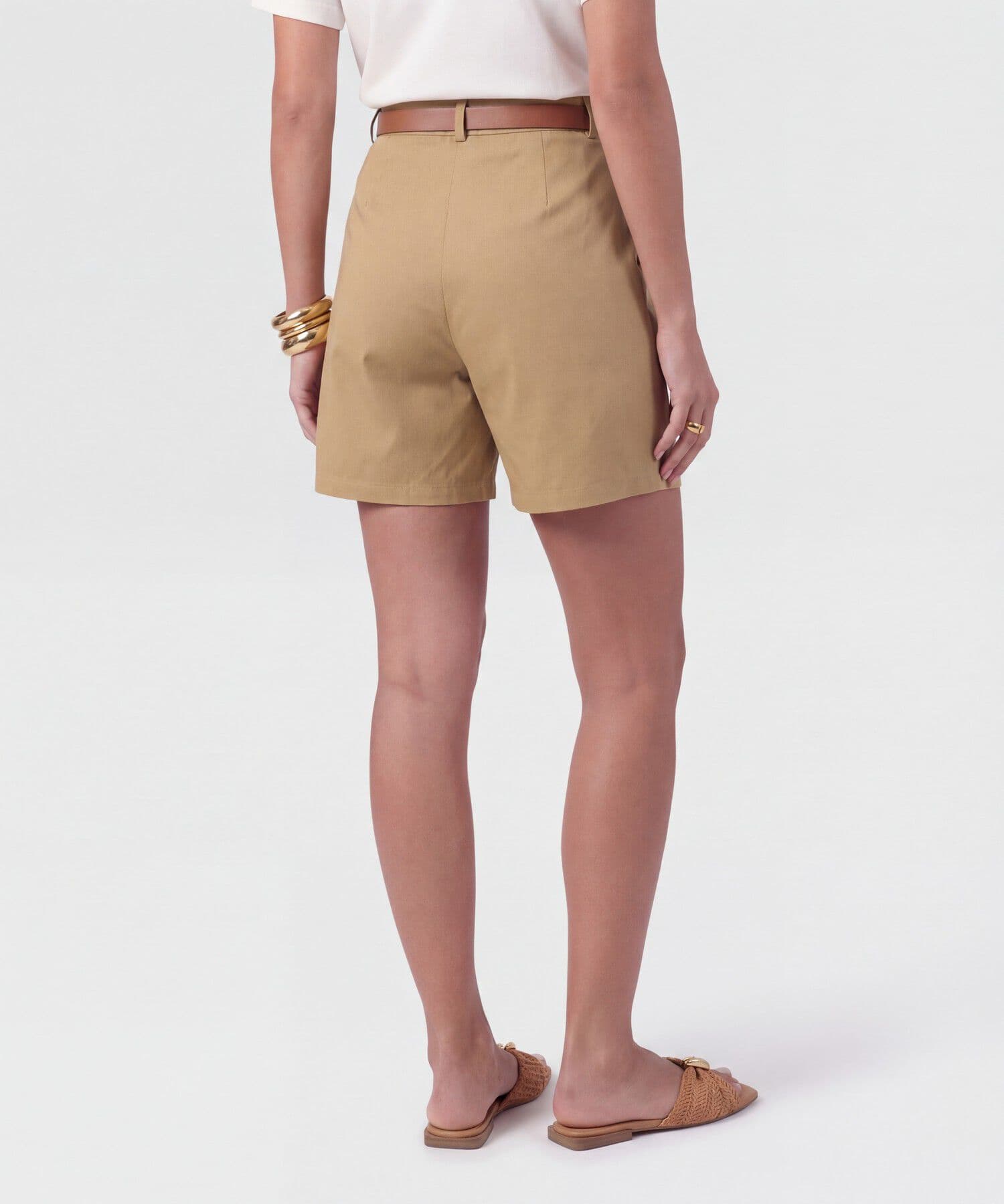 Bermuda Río Edición Lino café para mujer, vista 4