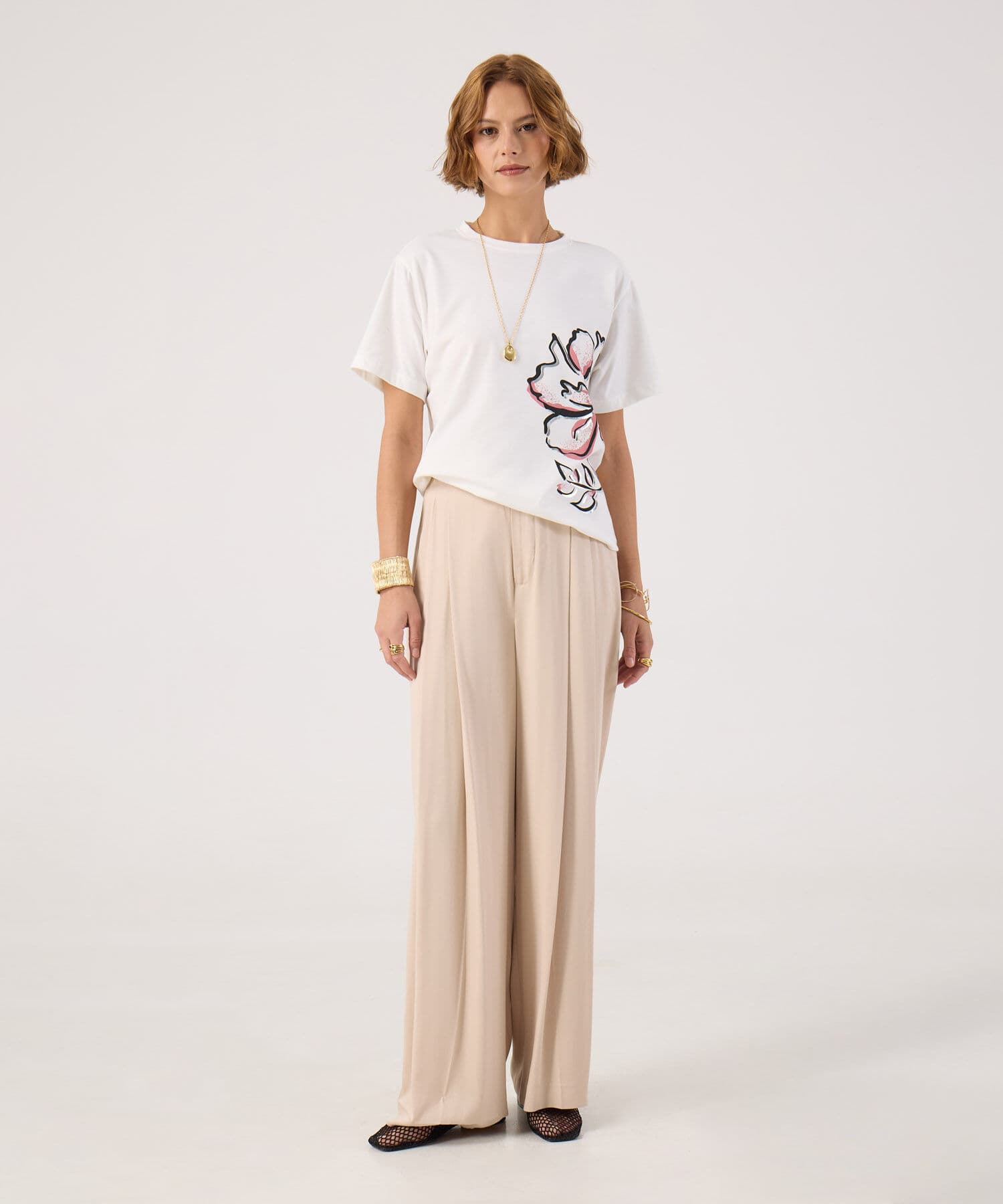 Camiseta Horizonte de Ciudad blanco para mujer, vista 2