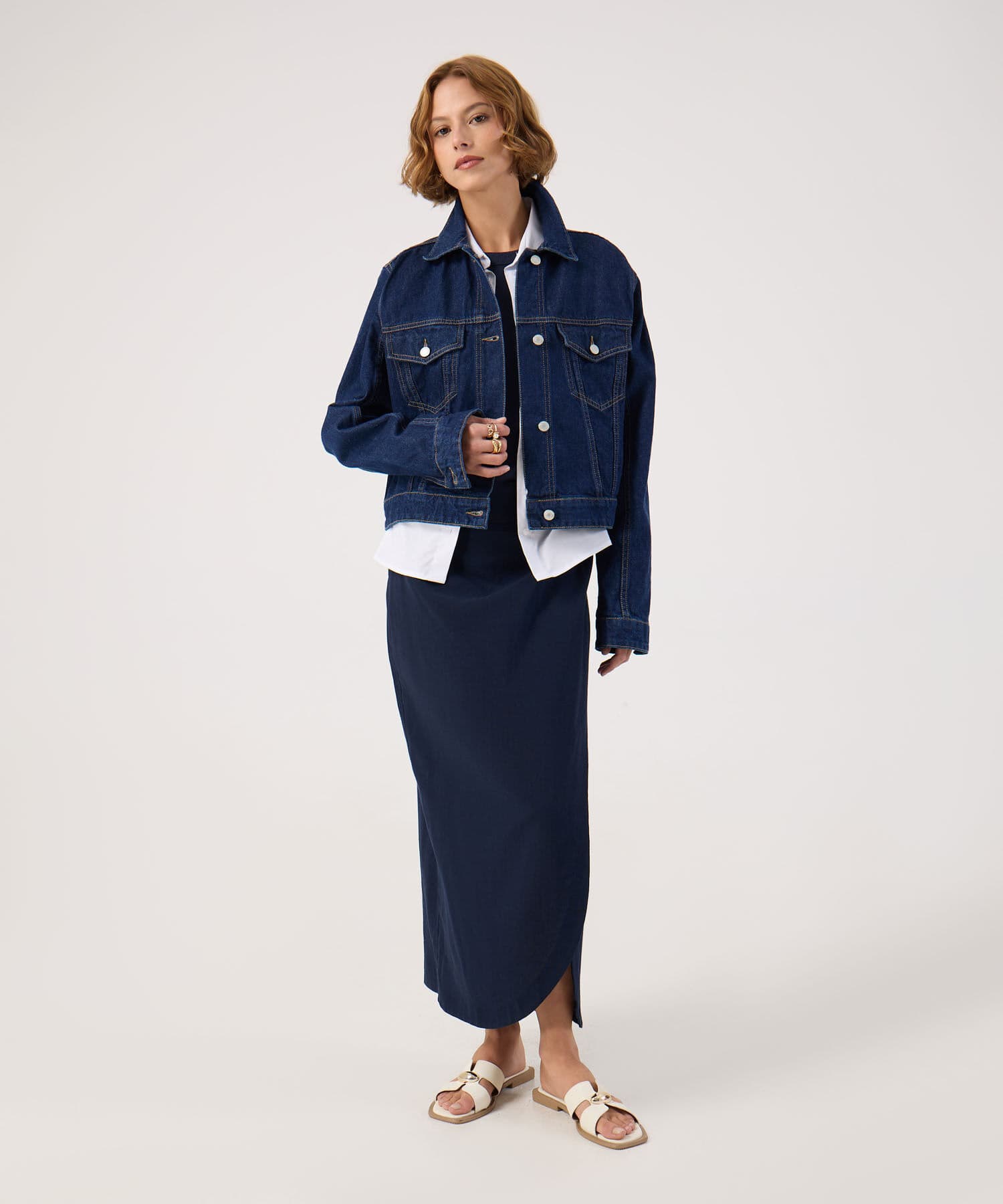 Chaqueta Orquídea Contemporáneo azul marino para mujer, vista 2