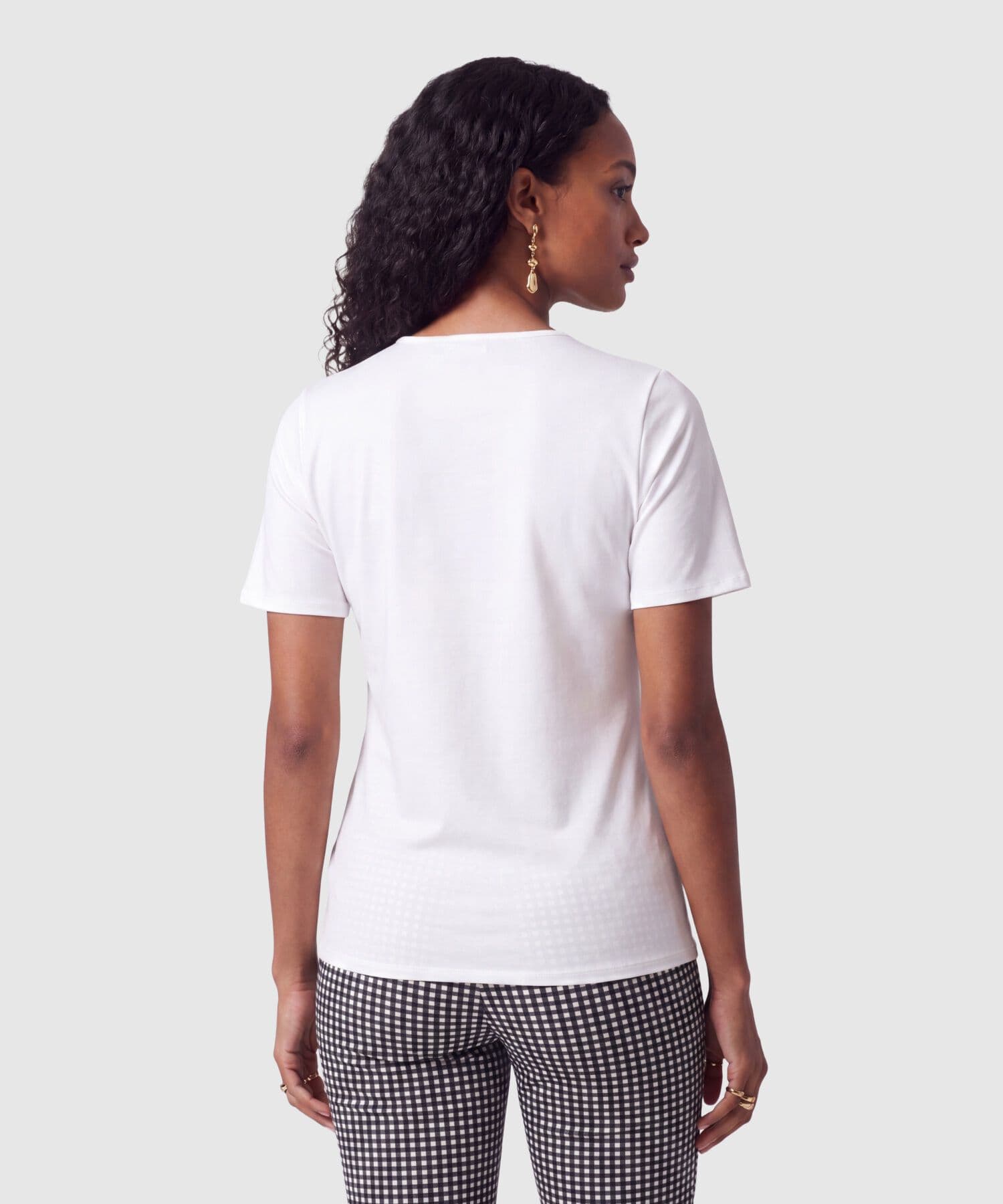 Blusa Elisa Relajado blanco para mujer, vista 4