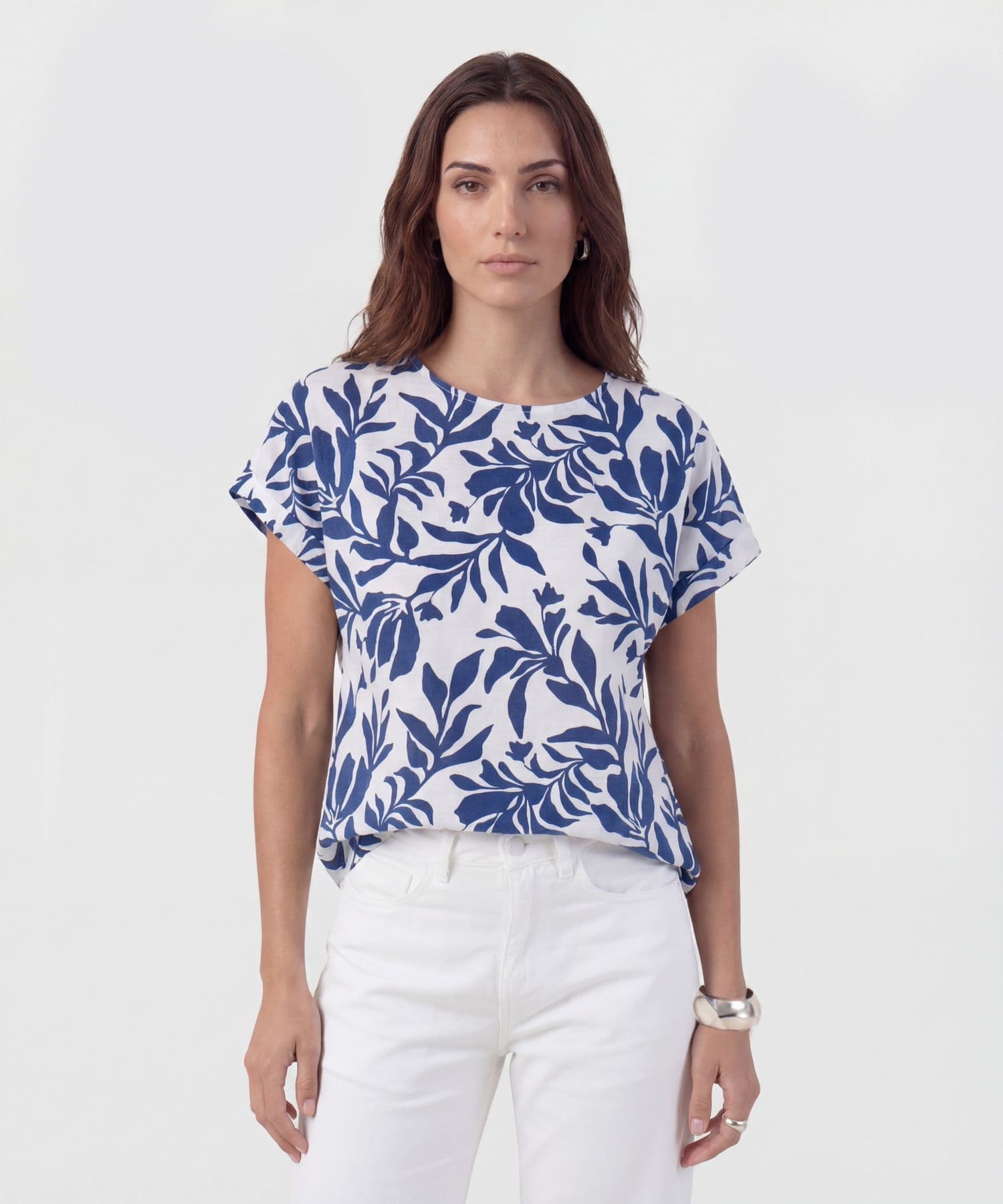 Blusa Guayacán Edición Índigo blanco para mujer, vista principal