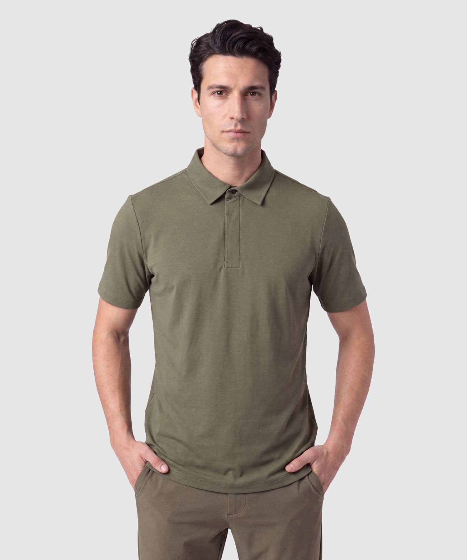 Polo Valentina Suave verde oliva para hombre, vista principal