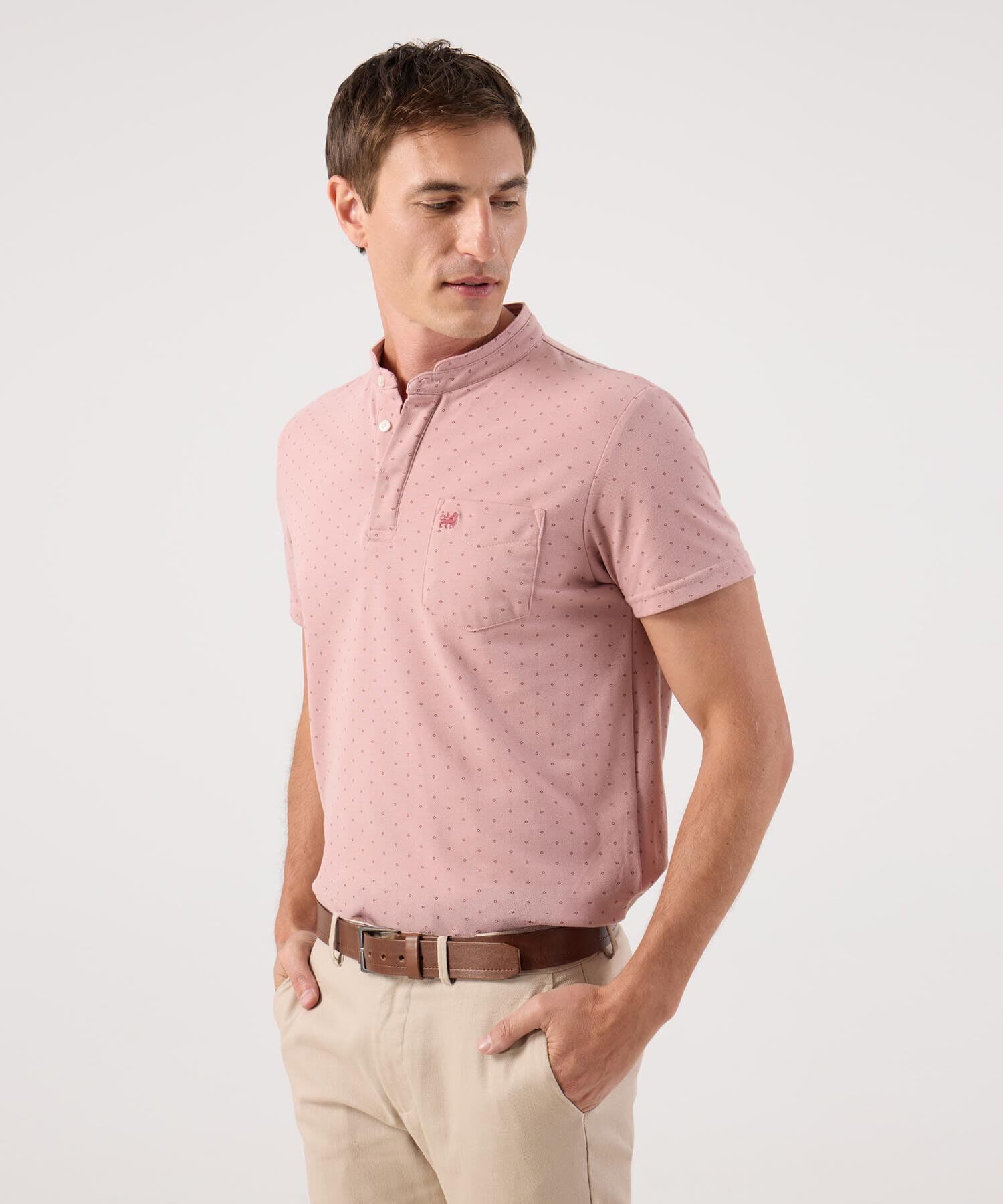 Polo Calima Contemporáneo rosa empolvado para hombre, vista principal