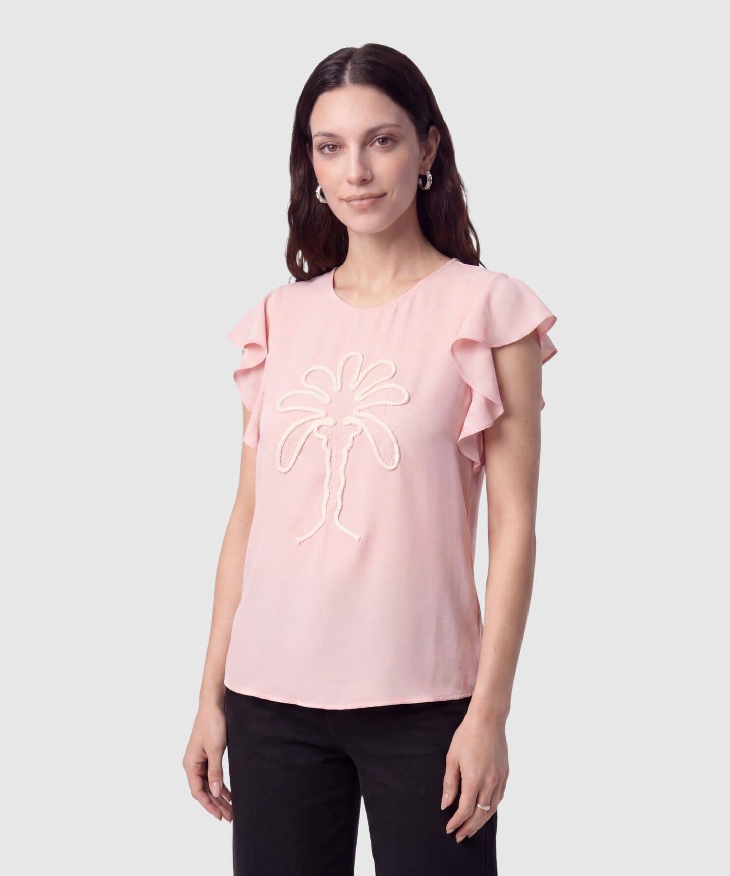 Blusa Carmín Clásico rosa empolvado para mujer, vista principal