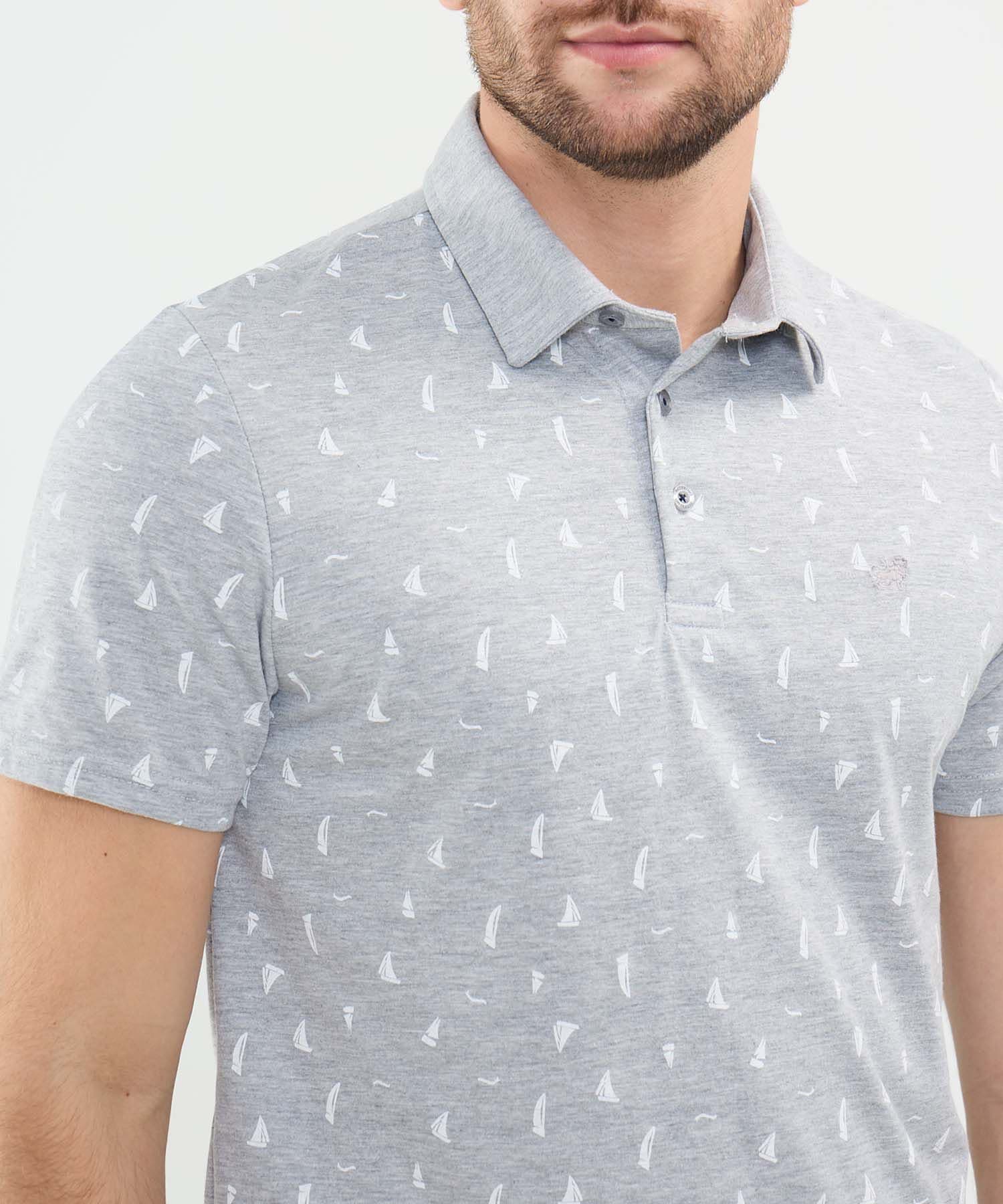 Polo Lumbre Esencial gris humo para hombre, vista 3