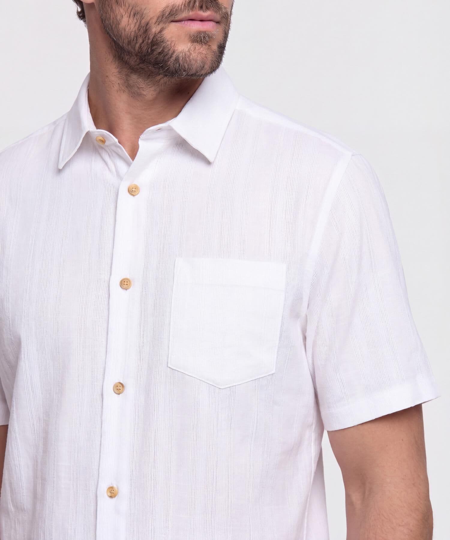 Camisa Lumbre Clásico blanco para hombre, vista 3