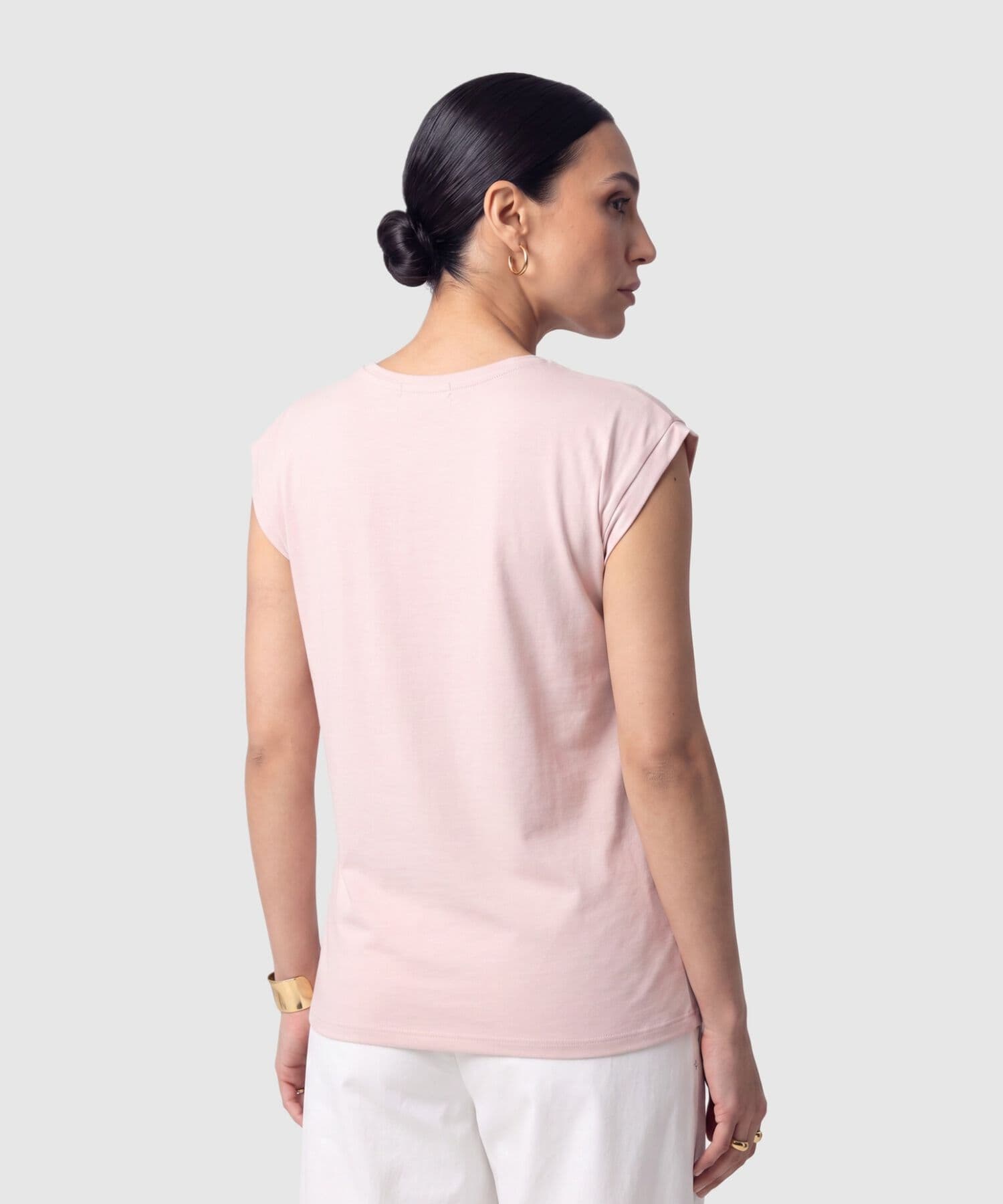 Camiseta Marfil de Día rosa empolvado para mujer, vista 4