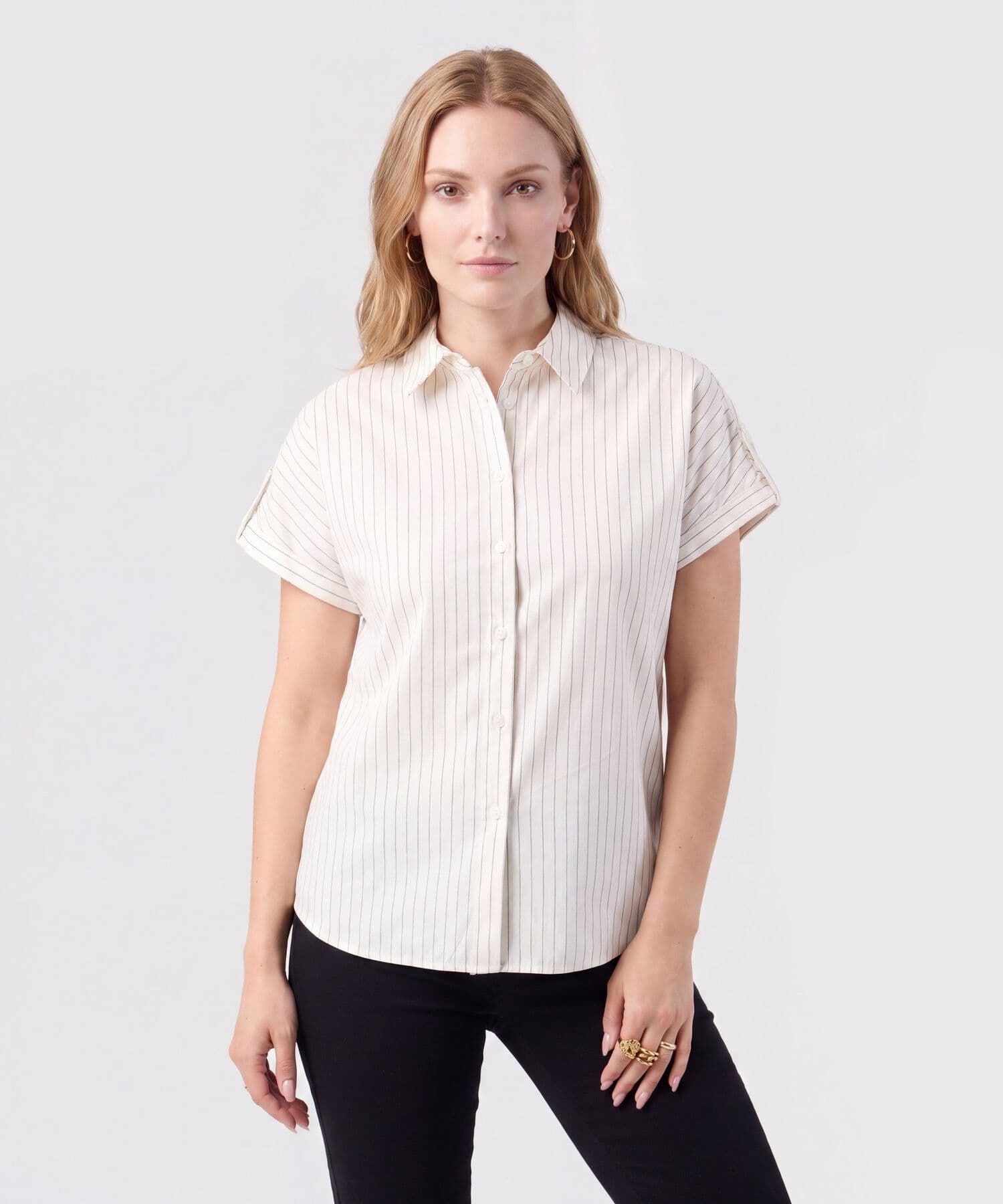 Camisa Violeta Relajado blanco para mujer, vista principal