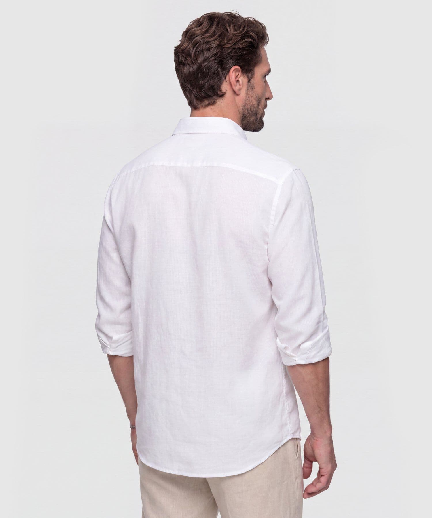 Camisa Orquídea Edición Lino blanco para hombre, vista 4