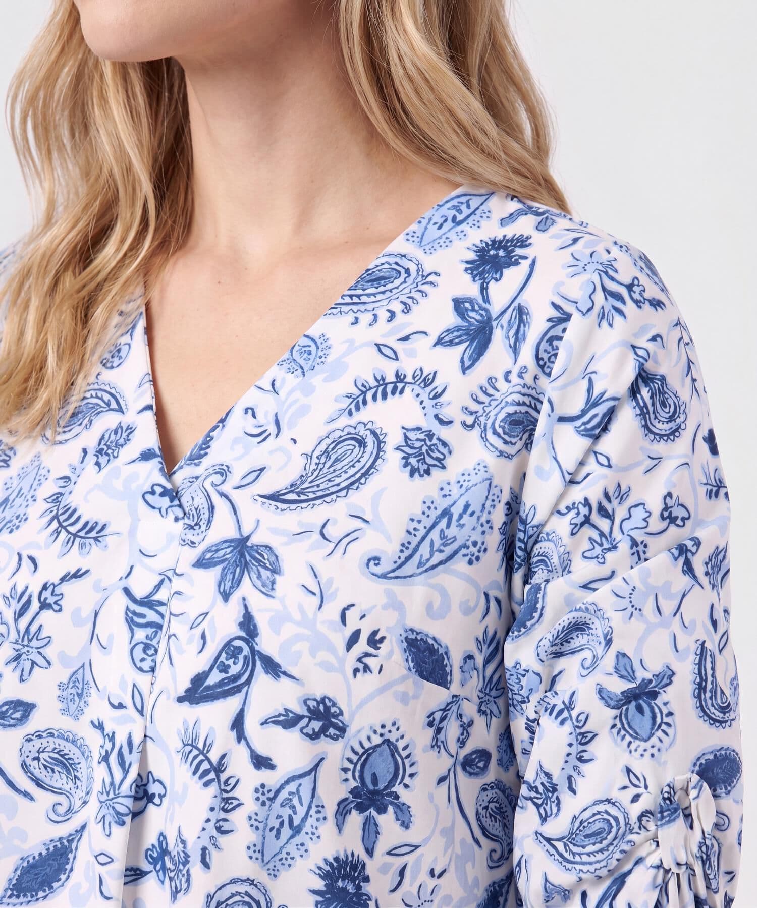 Blusa Emilia Texturizado azul marino para mujer, vista 3