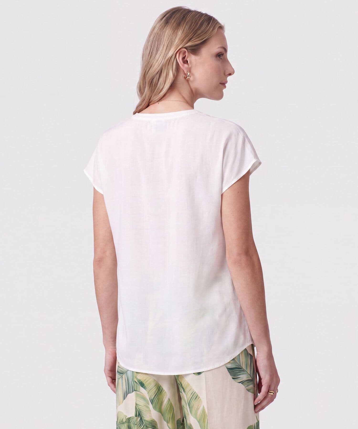 Blusa Valle Texturizado blanco para mujer, vista 4
