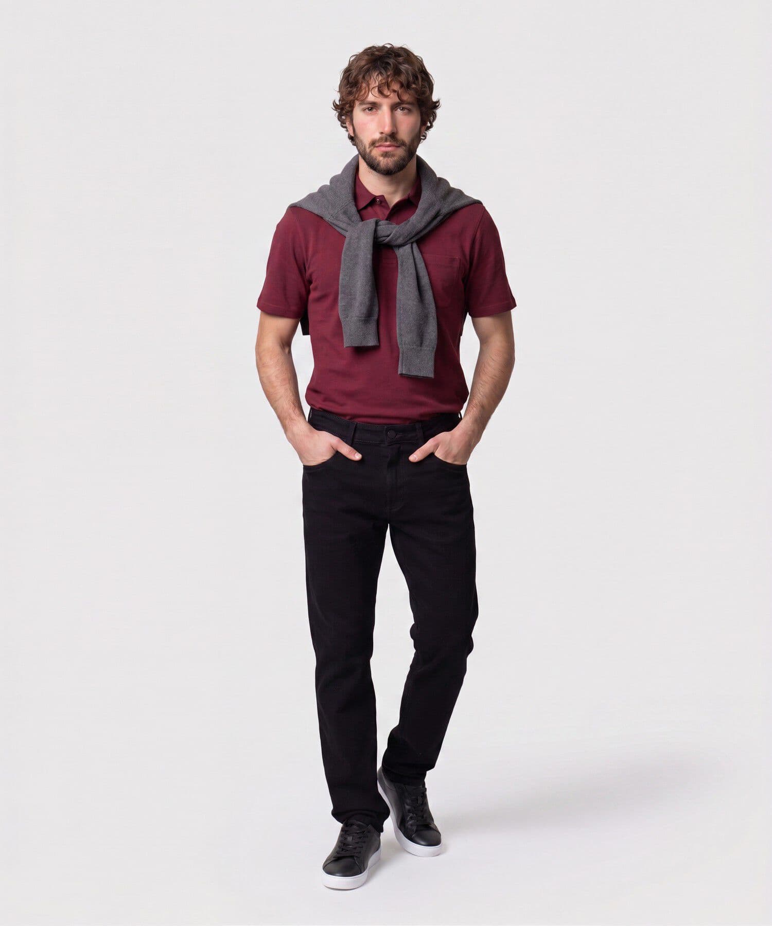 Polo Sabana Minimalista lila para hombre, vista 2