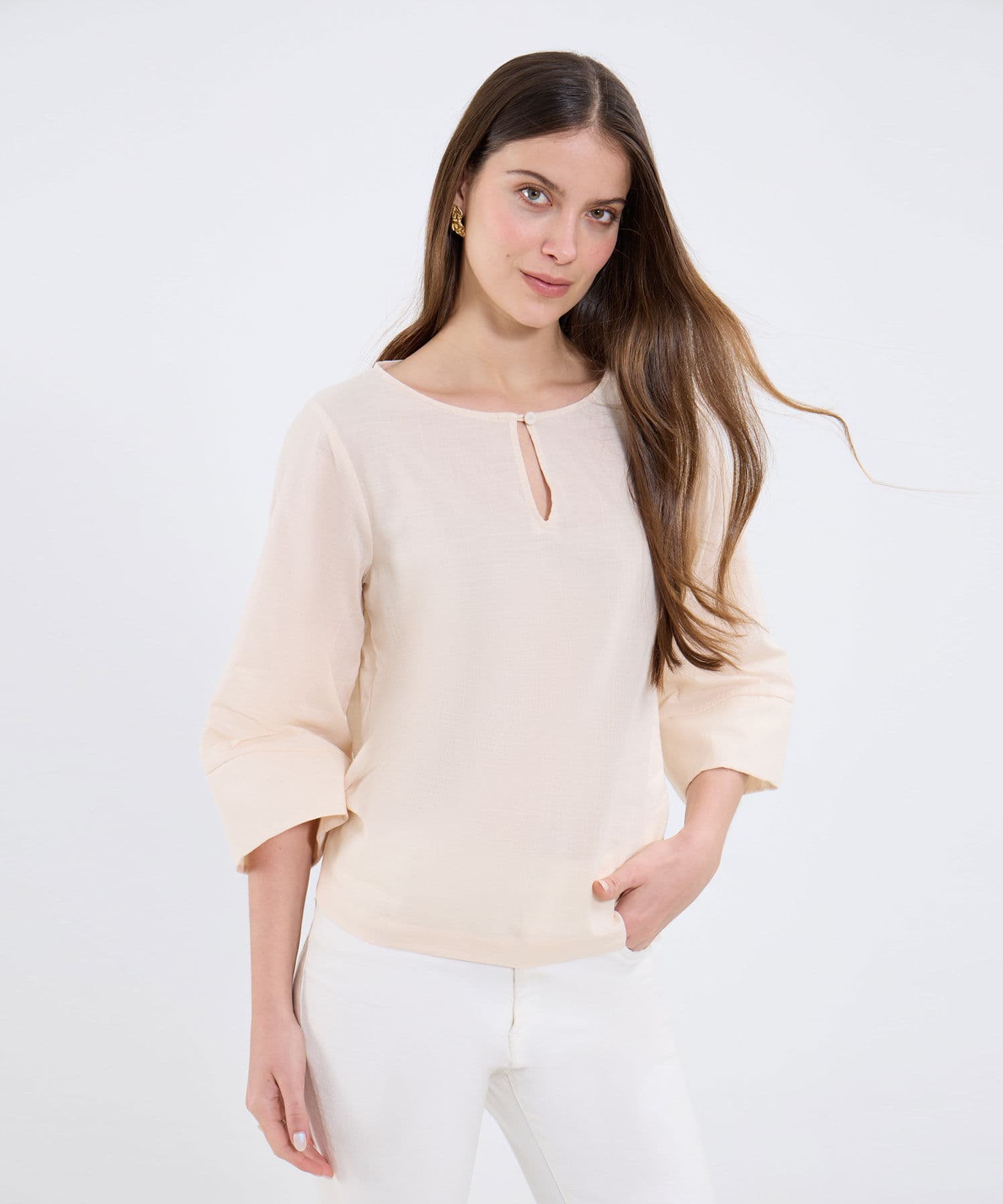 Blusa Elisa de Noche arena para mujer, vista principal