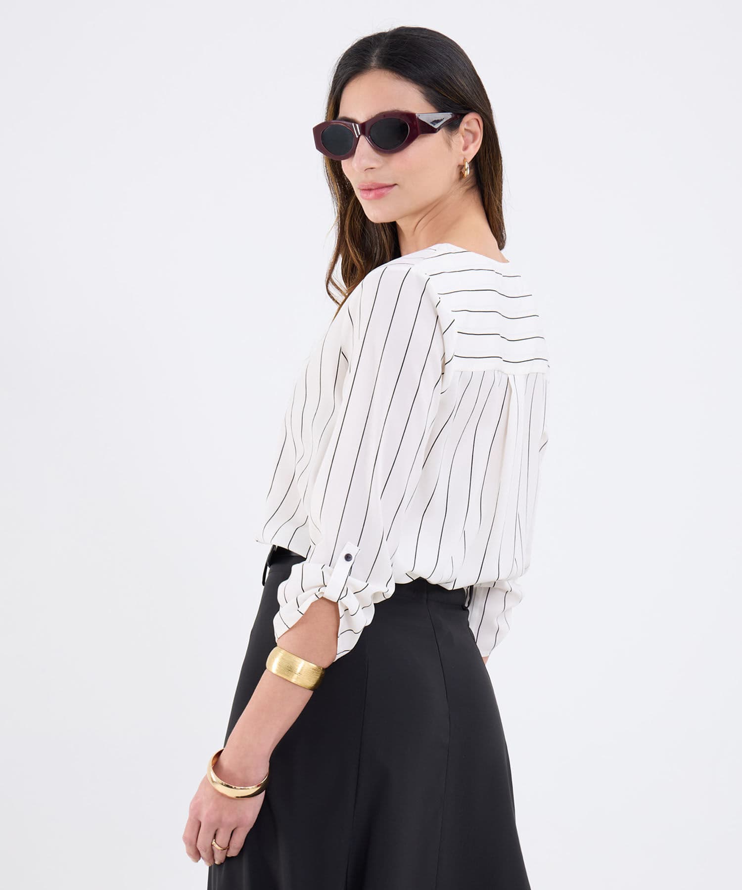 Blusa Río Minimalista blanco para mujer, vista 4
