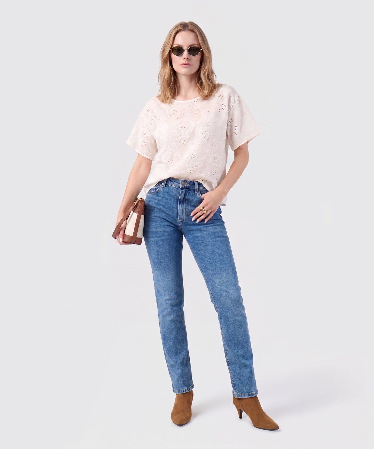 Blusa Serena de Ciudad blanco para mujer, vista 2