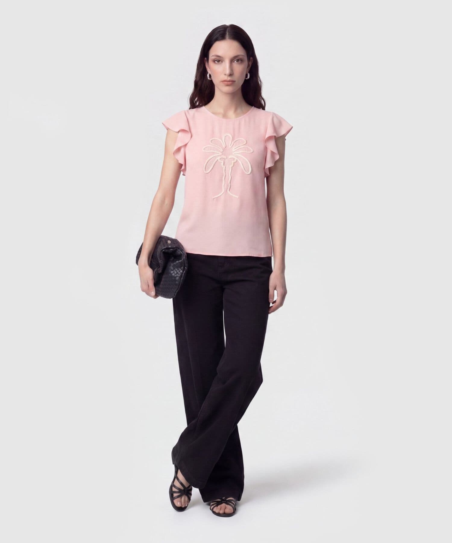 Blusa Carmín Clásico rosa empolvado para mujer, vista 2