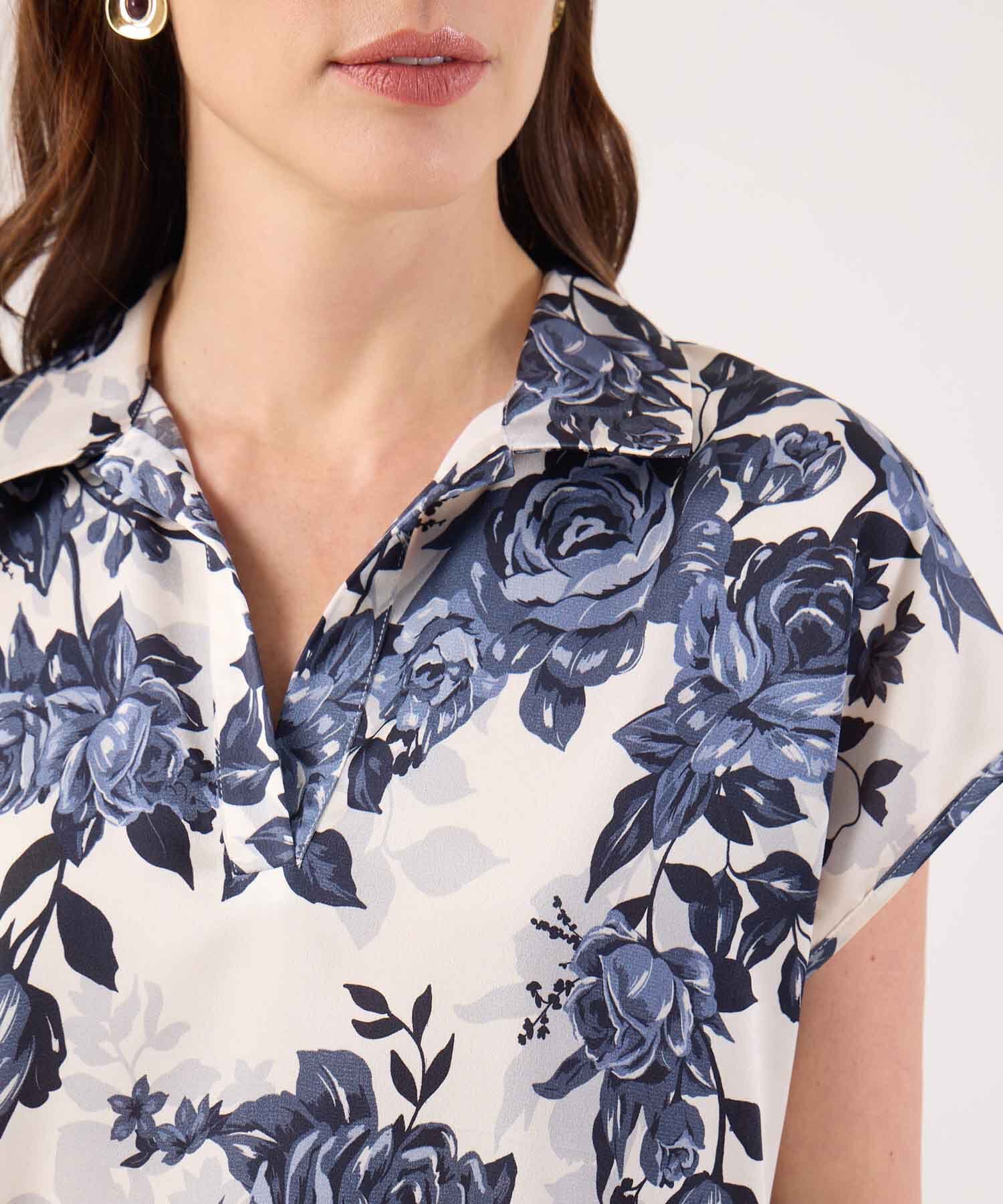 Blusa Selva de Día azul marino para mujer, vista 3