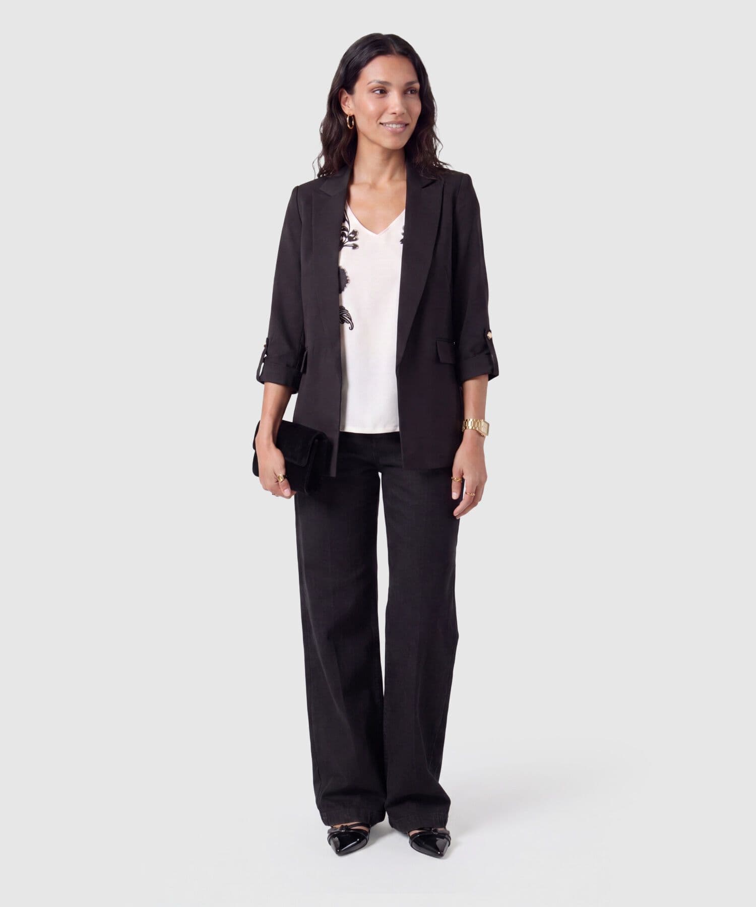 Camiseta Salina Texturizado blanco para mujer, vista 2