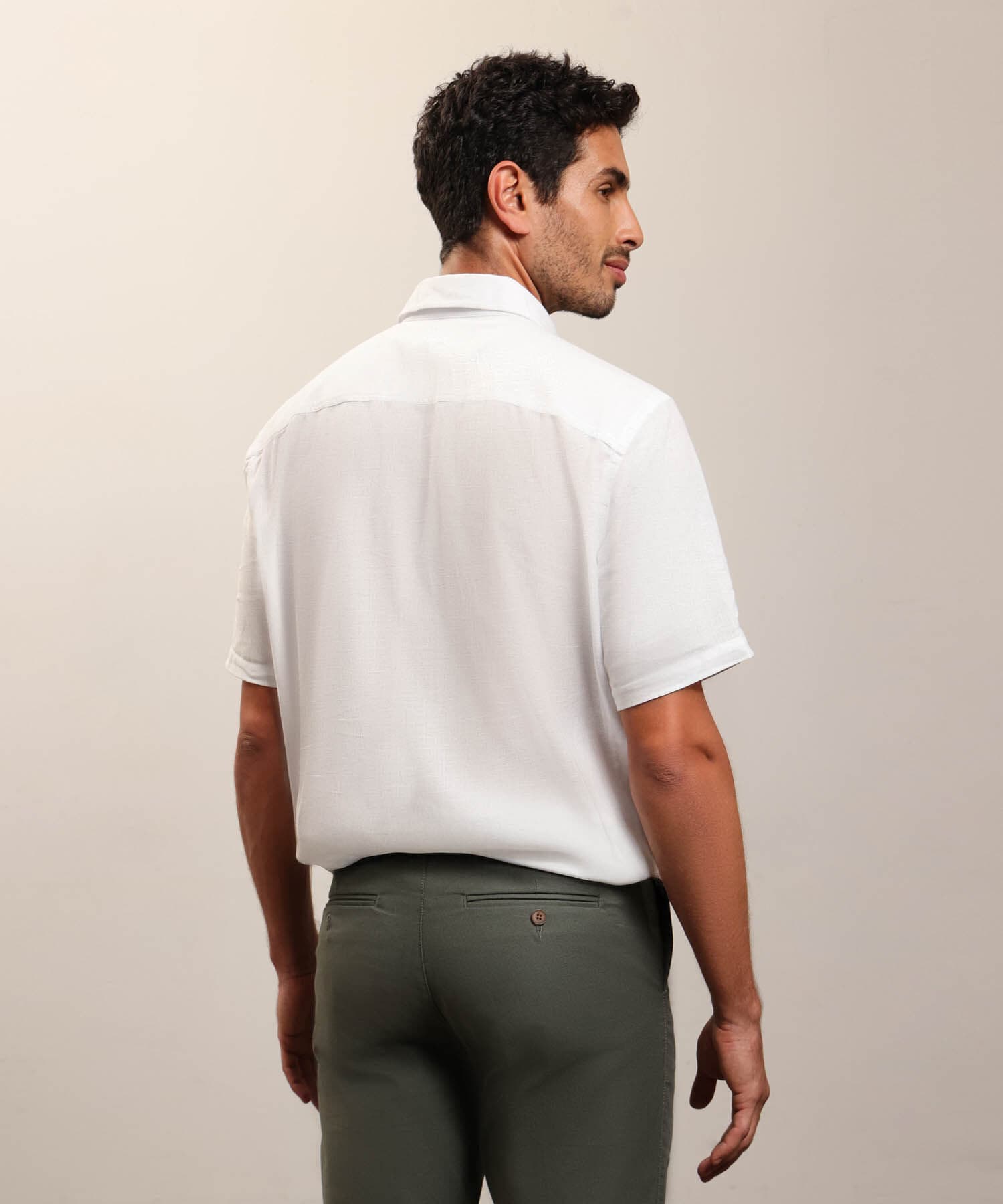 Camisa Andina Suave blanco para hombre, vista 4