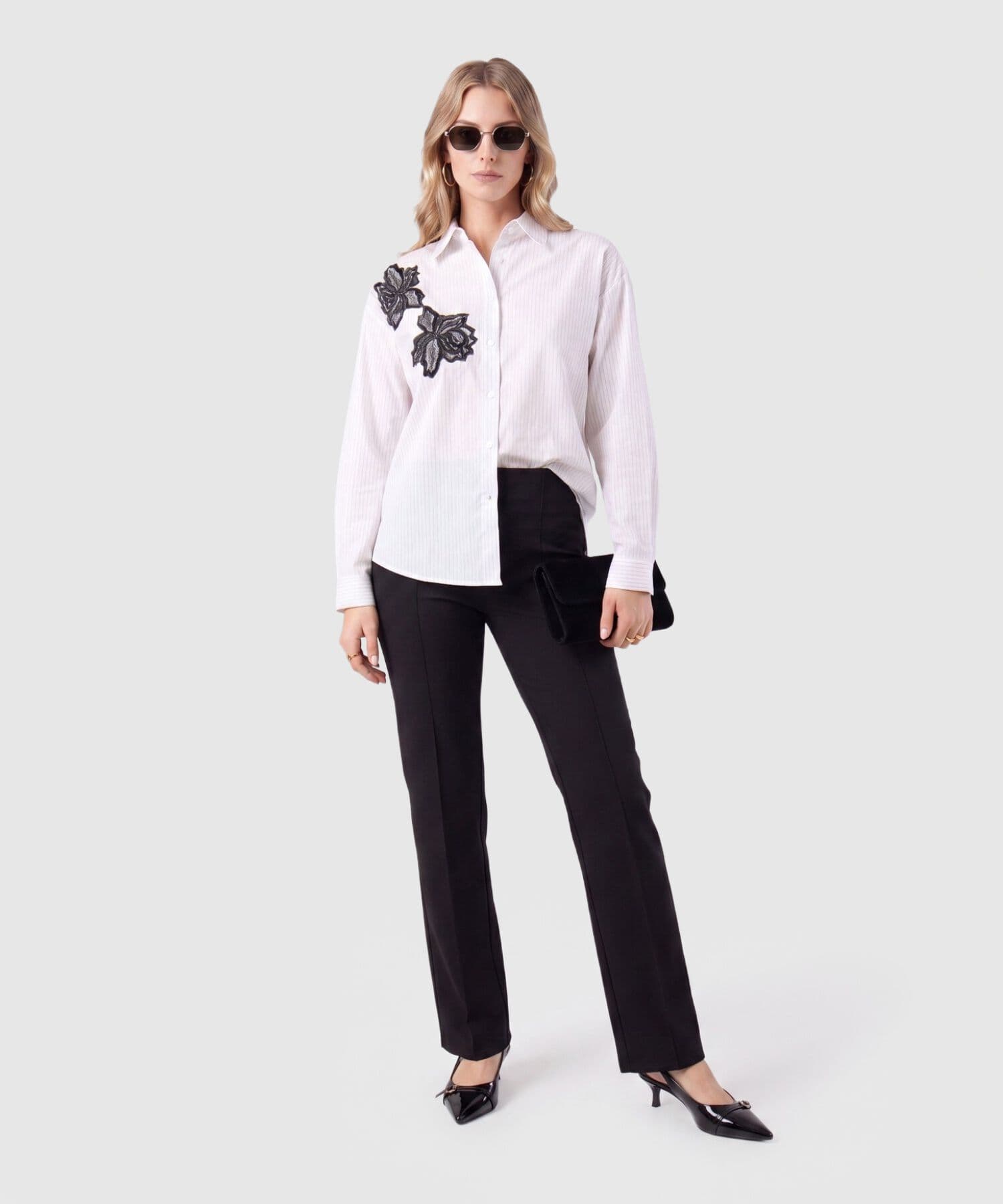 Camisa Marfil Minimalista blanco para mujer, vista 2