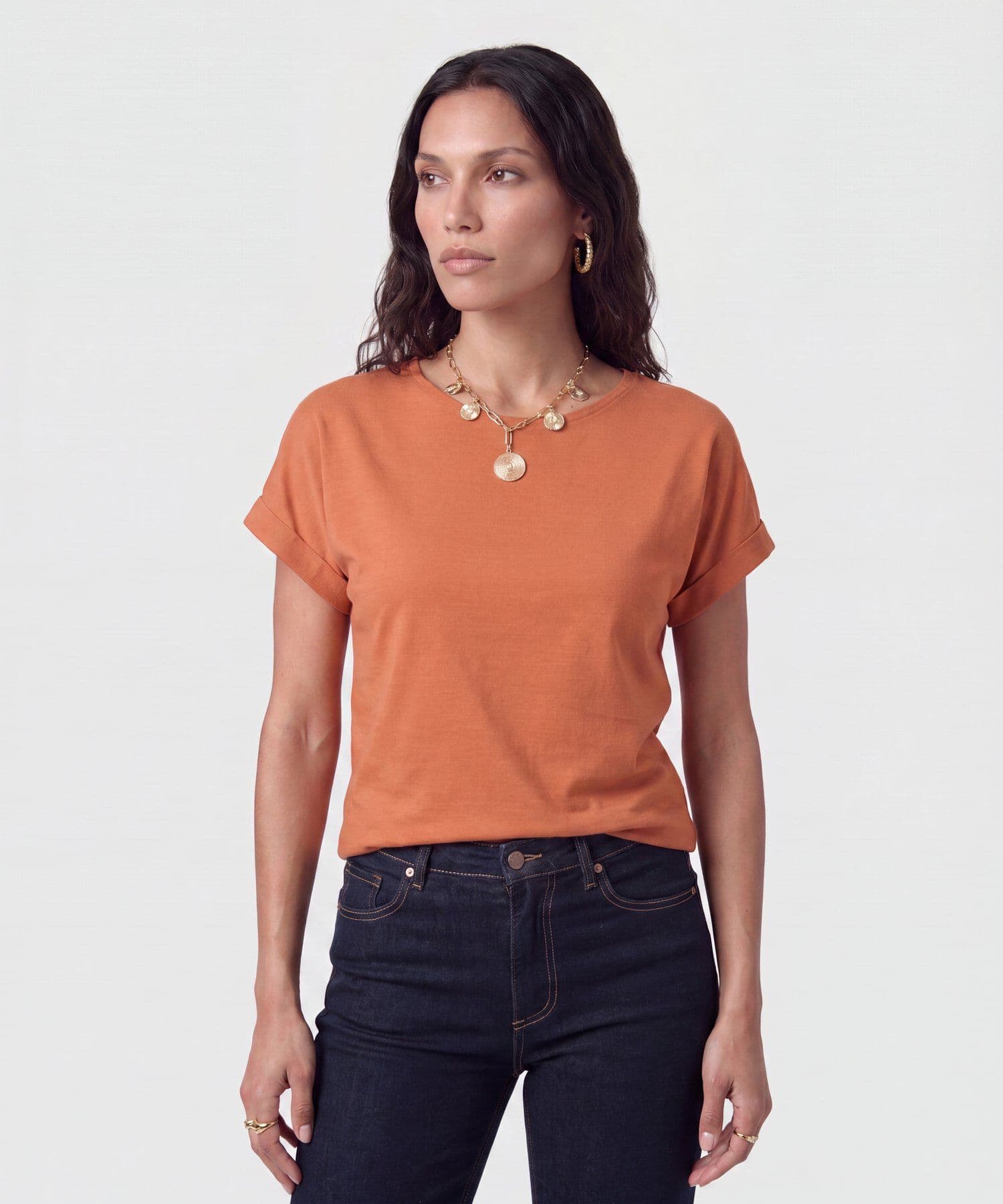 Blusa Amalia Edición Índigo naranja para mujer, vista principal