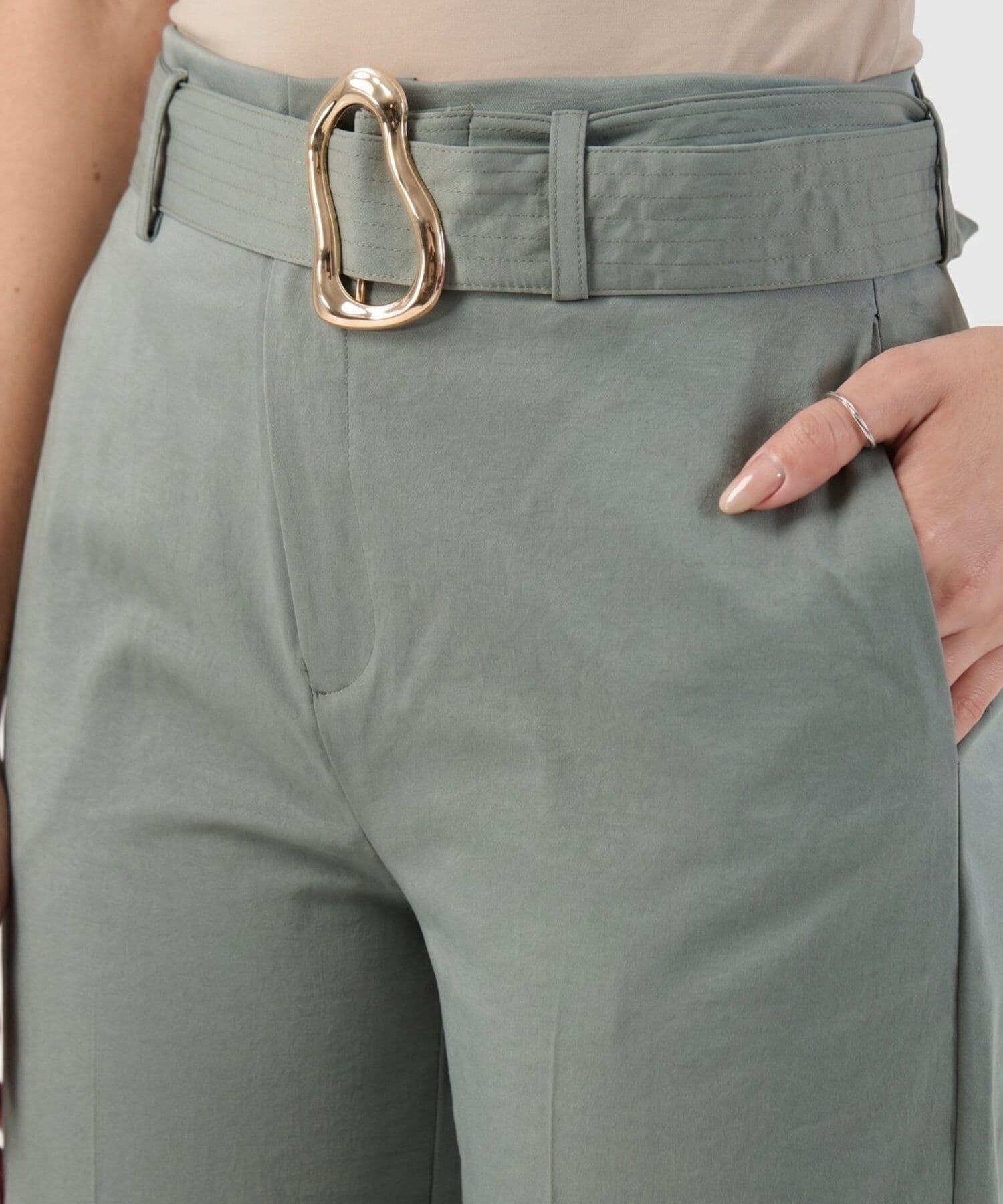 Cinturón Litoral Texturizado verde oliva para mujer, vista 3