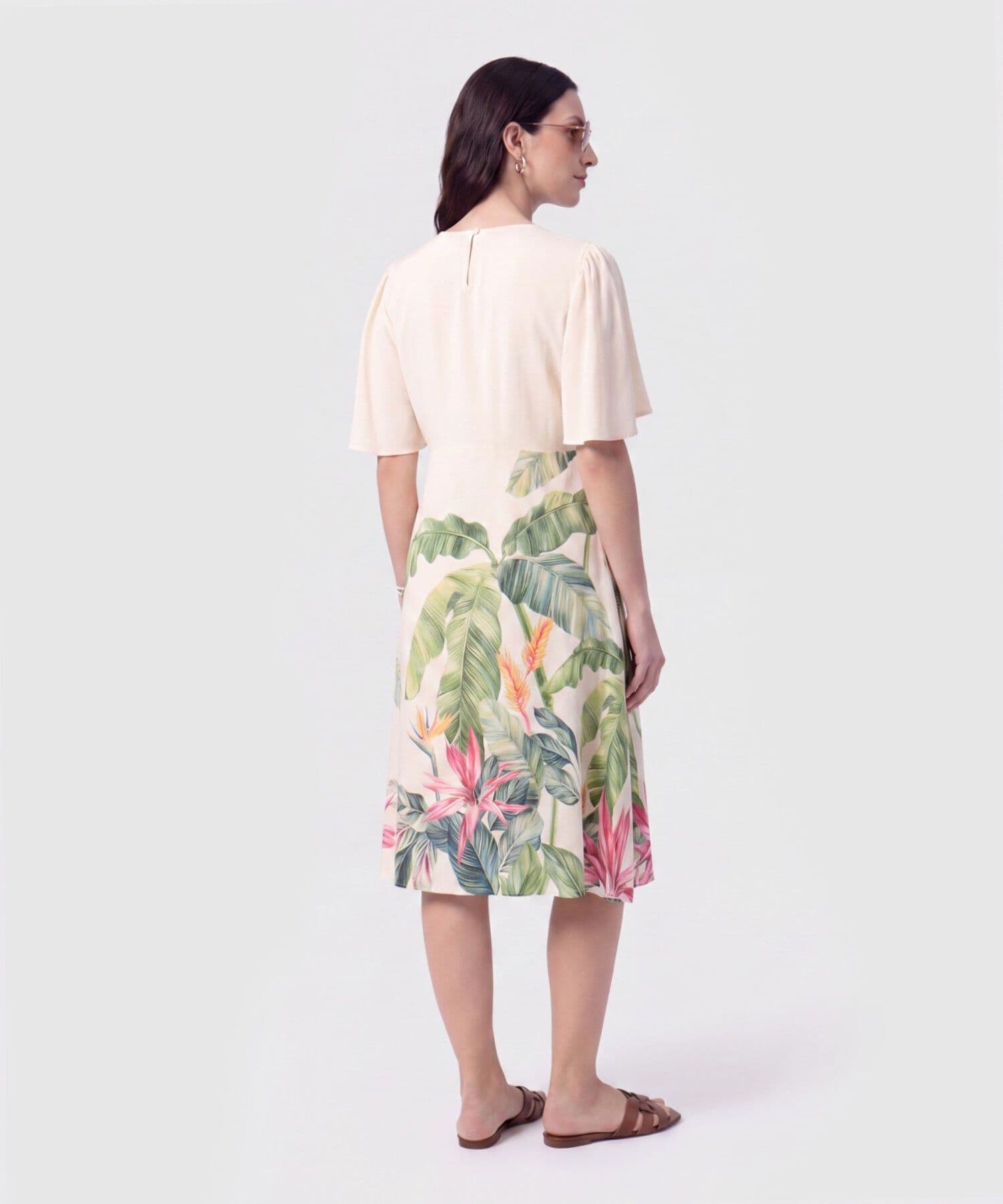 Vestido Niebla Relajado verde oliva para mujer, vista 3