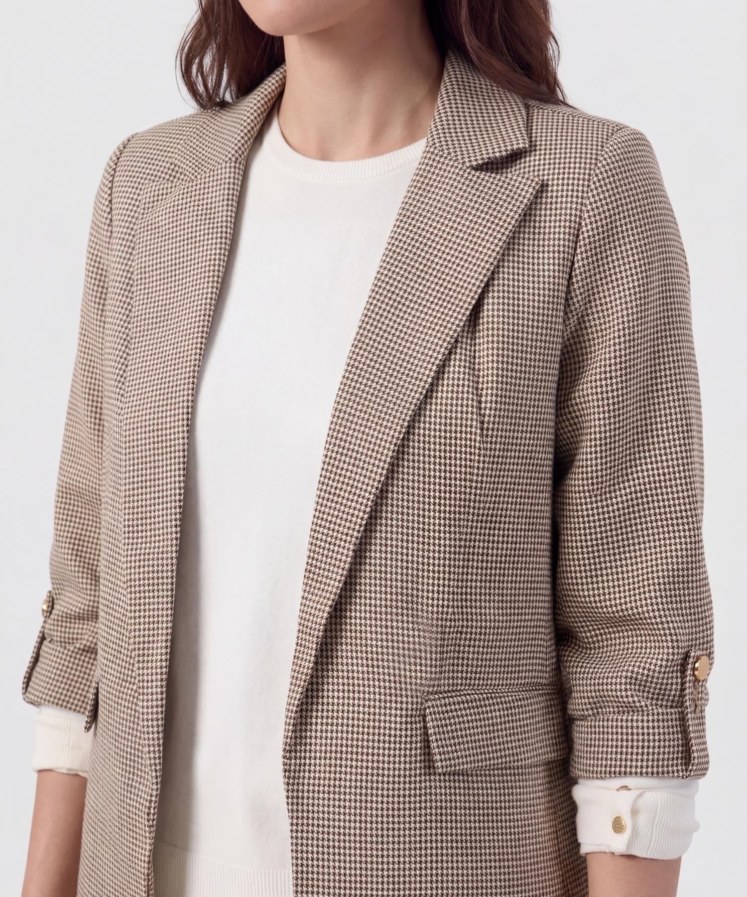 Chaqueta Flora Edición Índigo café para mujer, vista 3