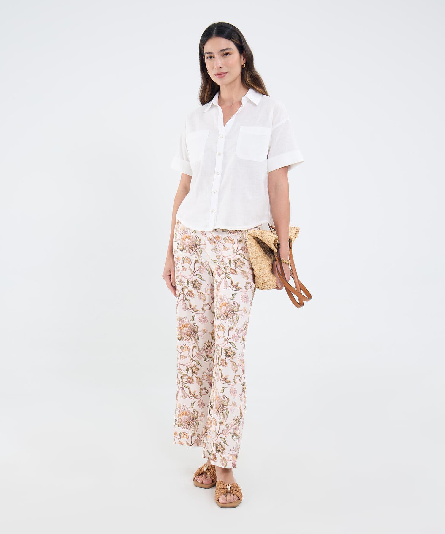 Camisa Celeste Relajado blanco para mujer, vista 2