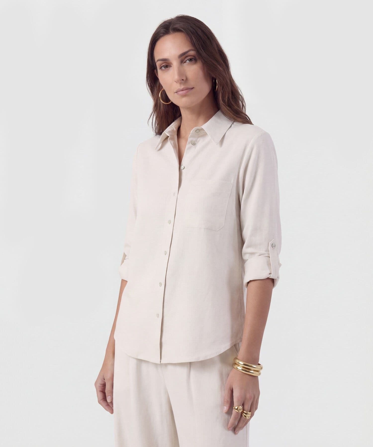 Camisa Lumbre Edición Lino azul índigo para mujer, vista principal