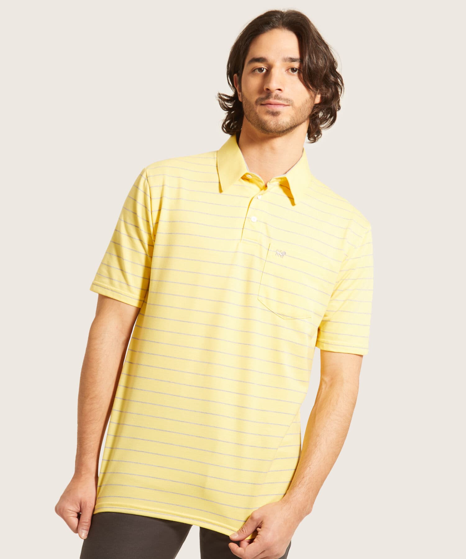 Polo Niebla Minimalista coral para hombre, vista principal