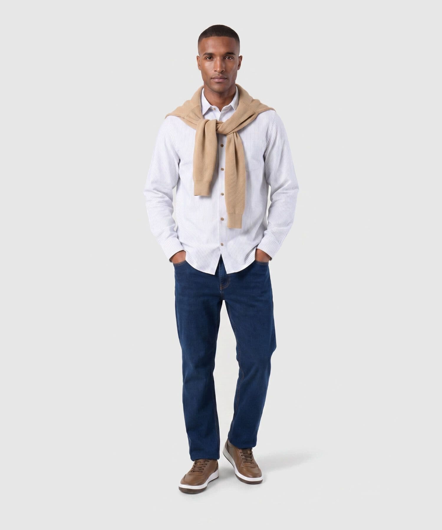 Camisa Sabana de Viaje azul marino para hombre, vista 2