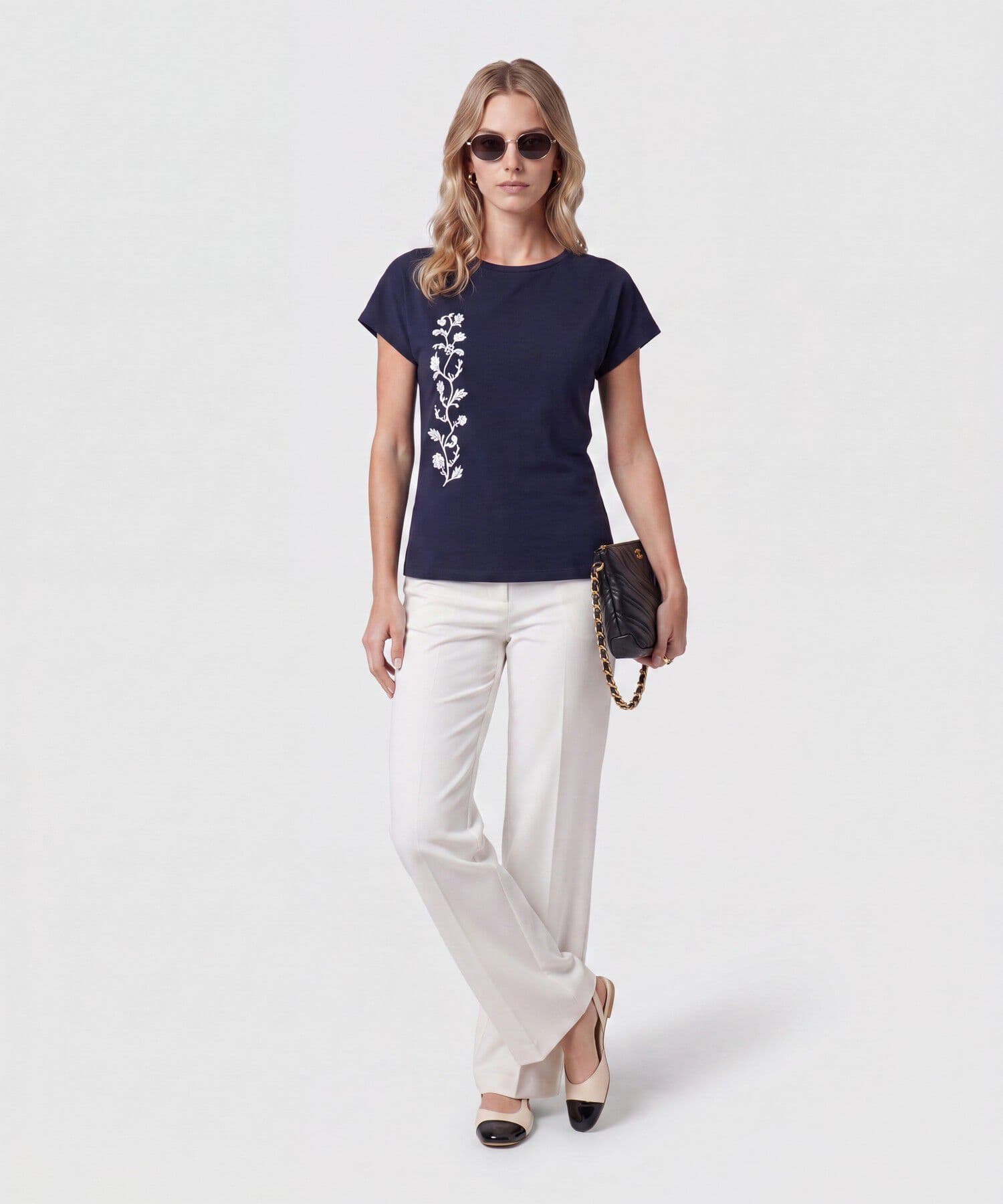 Camiseta Valle Esencial azul marino para mujer, vista 2