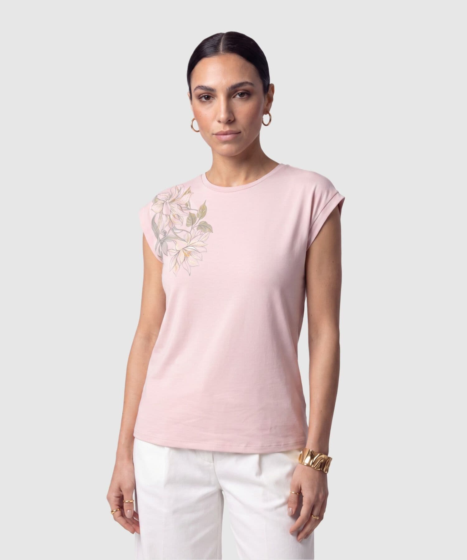 Camiseta Marfil de Día rosa empolvado para mujer, vista principal