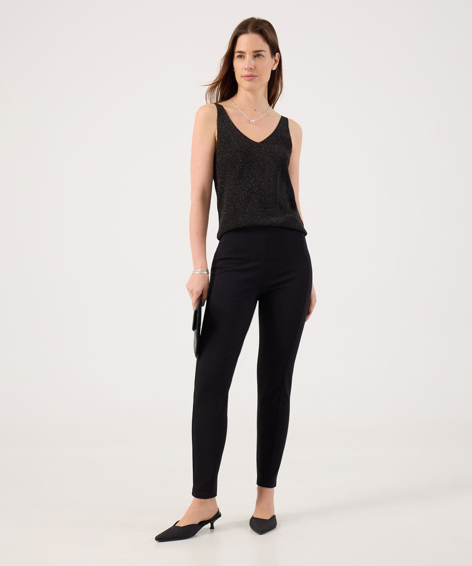 Camiseta Calima Texturizado negro para mujer, vista 2