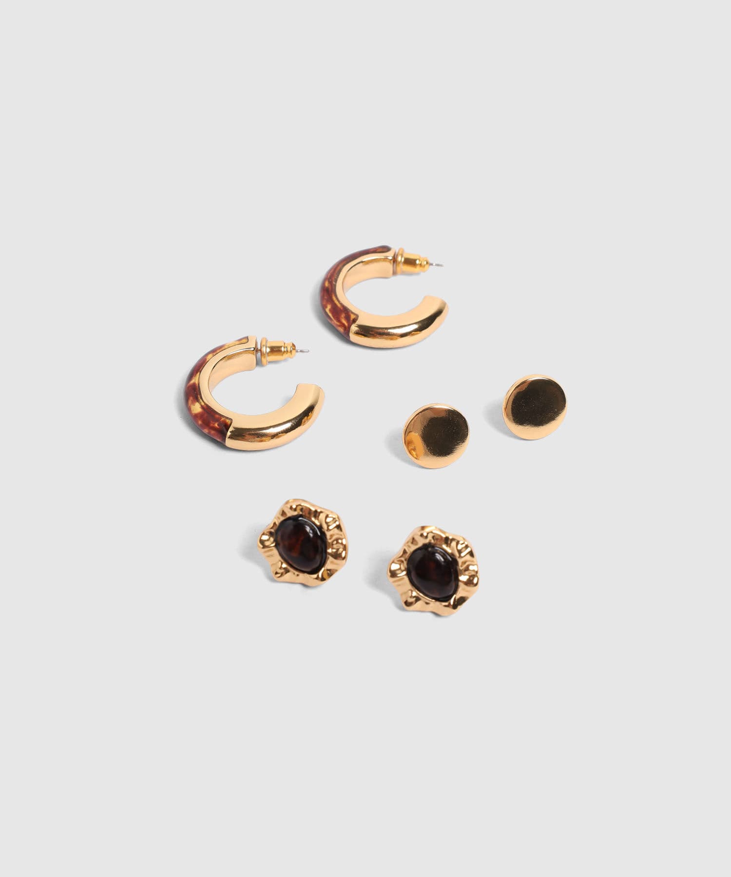 Aretes Dalia de Noche dorado para mujer, vista 2