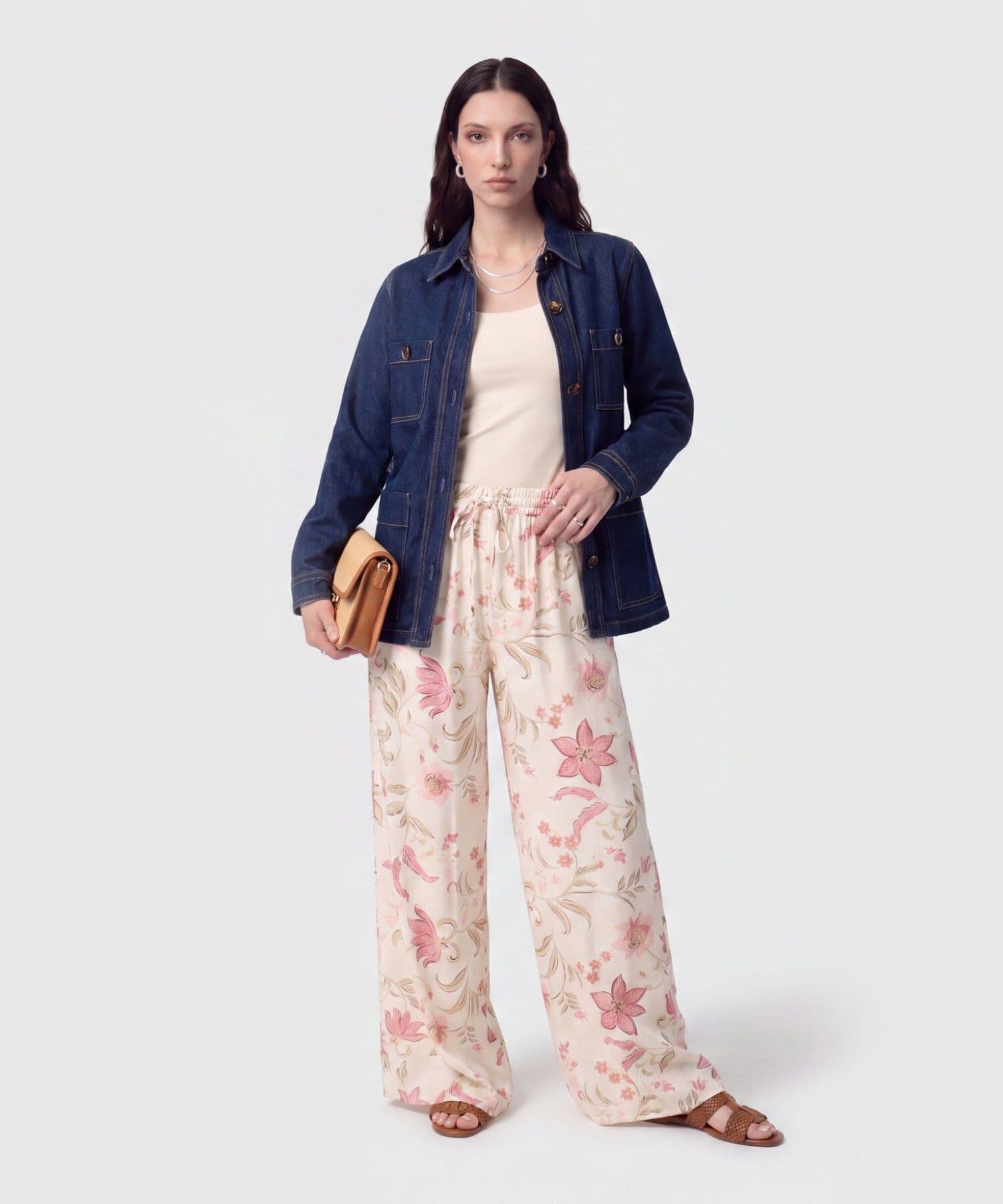 Pantalón Marfil de Noche gris humo para mujer, vista 2