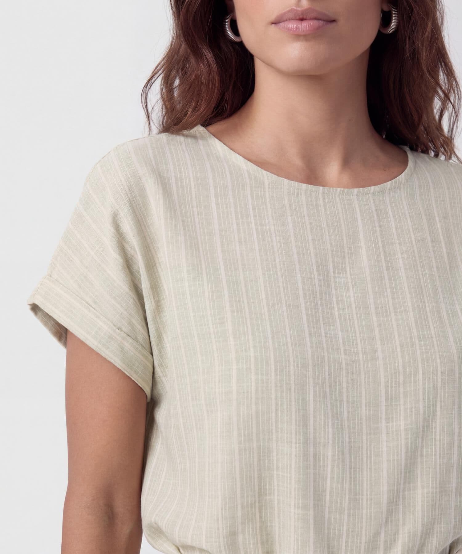 Blusa Cauce Minimalista verde oliva para mujer, vista 3