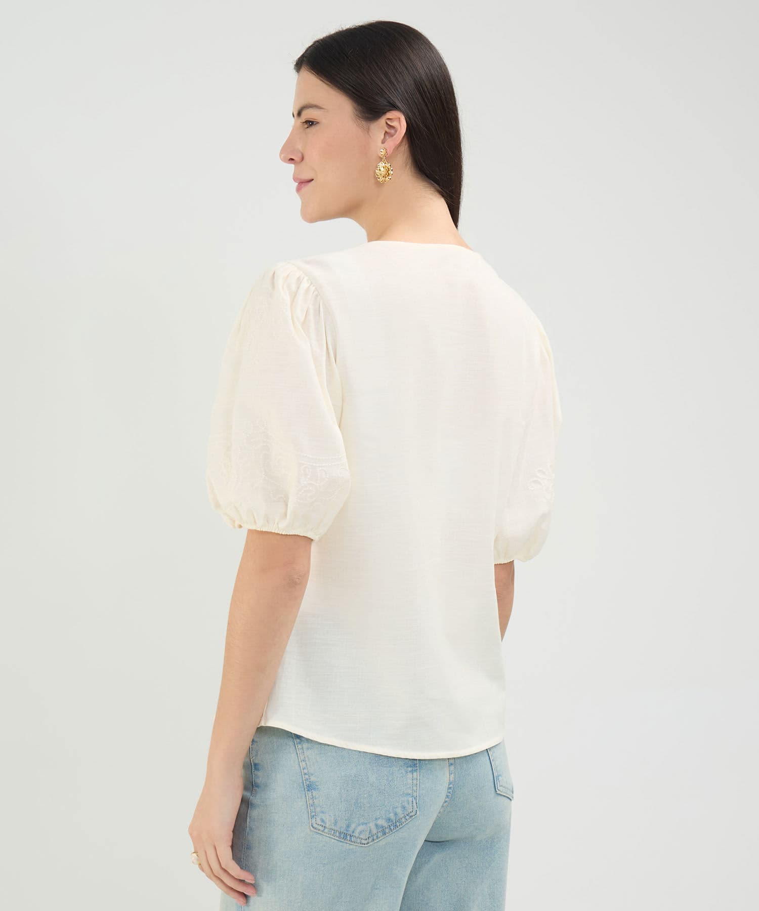 Blusa Laguna de Noche café para mujer, vista 4