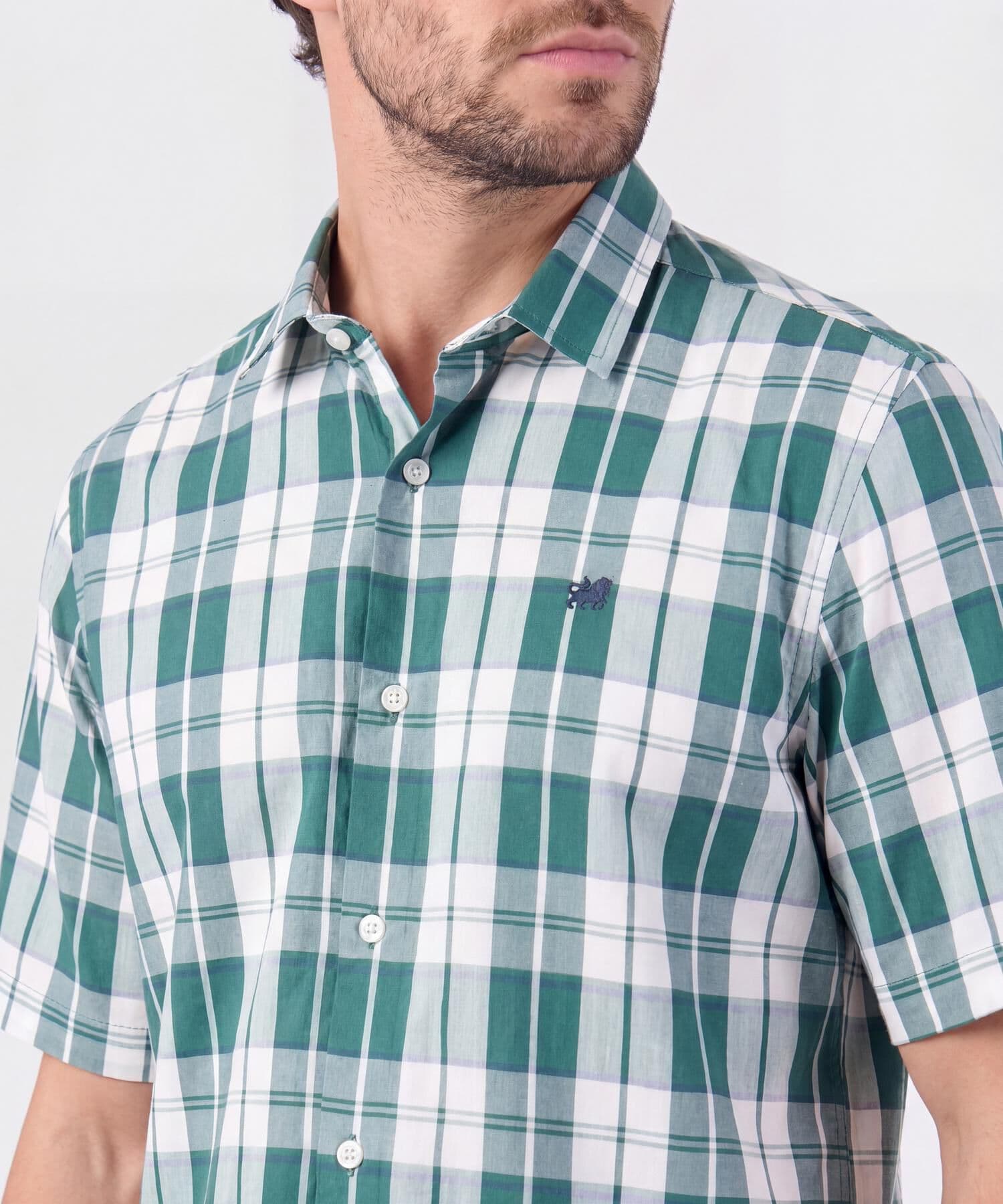 Camisa Niebla Texturizado verde oliva para hombre, vista 3