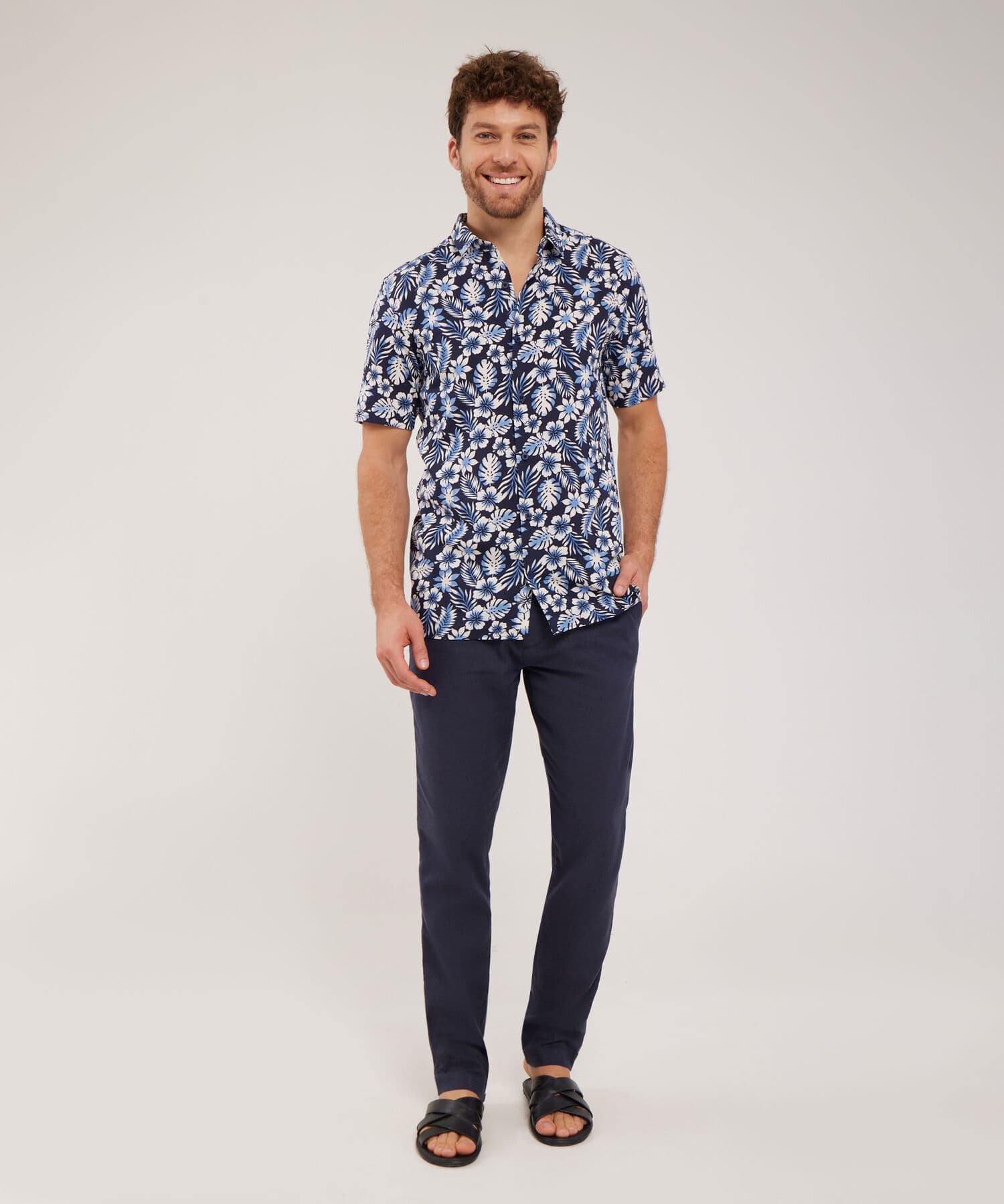 Camisa Aura Sastre azul marino para hombre, vista 4