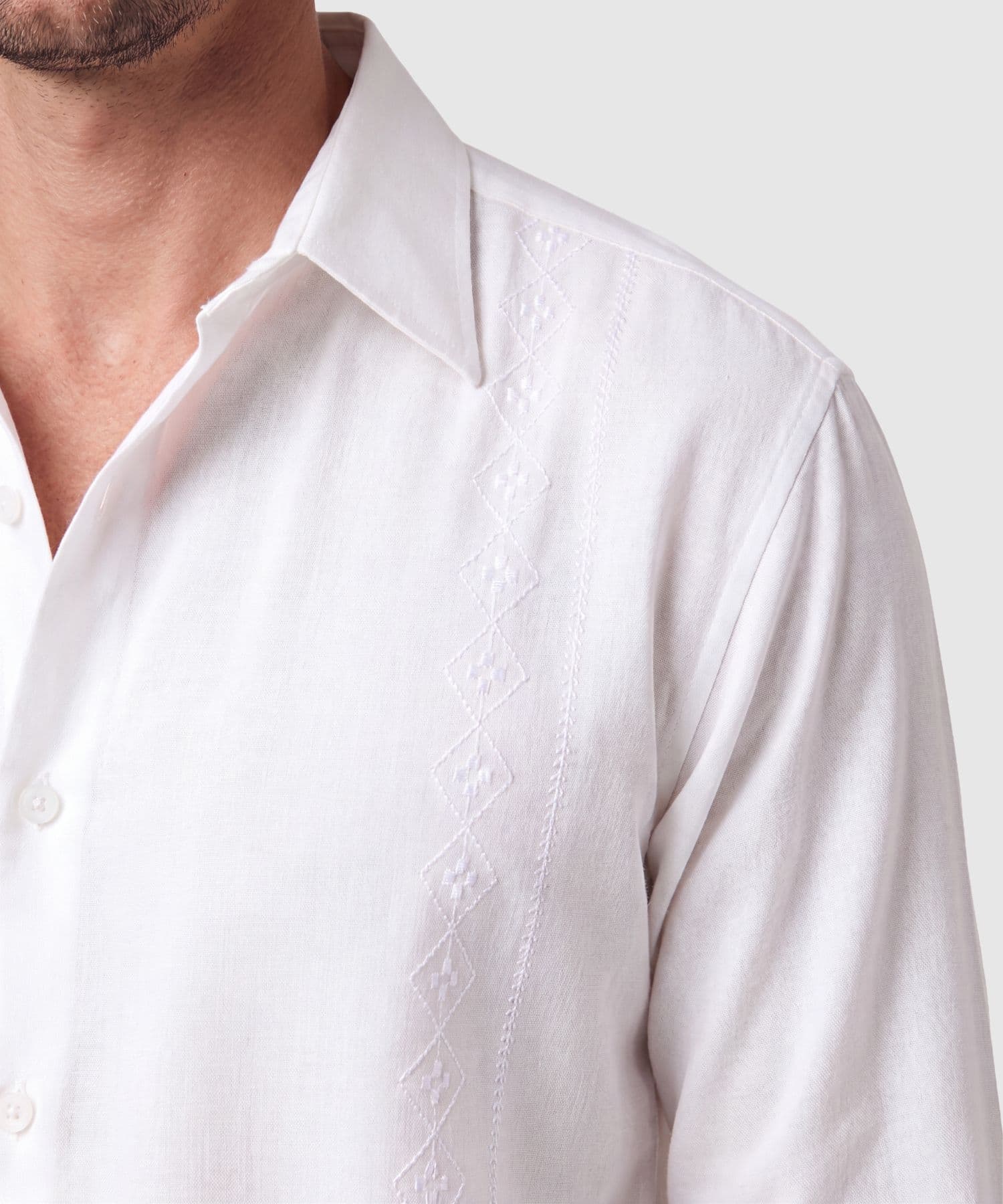 Camisa Niebla Relajado blanco para hombre, vista 3